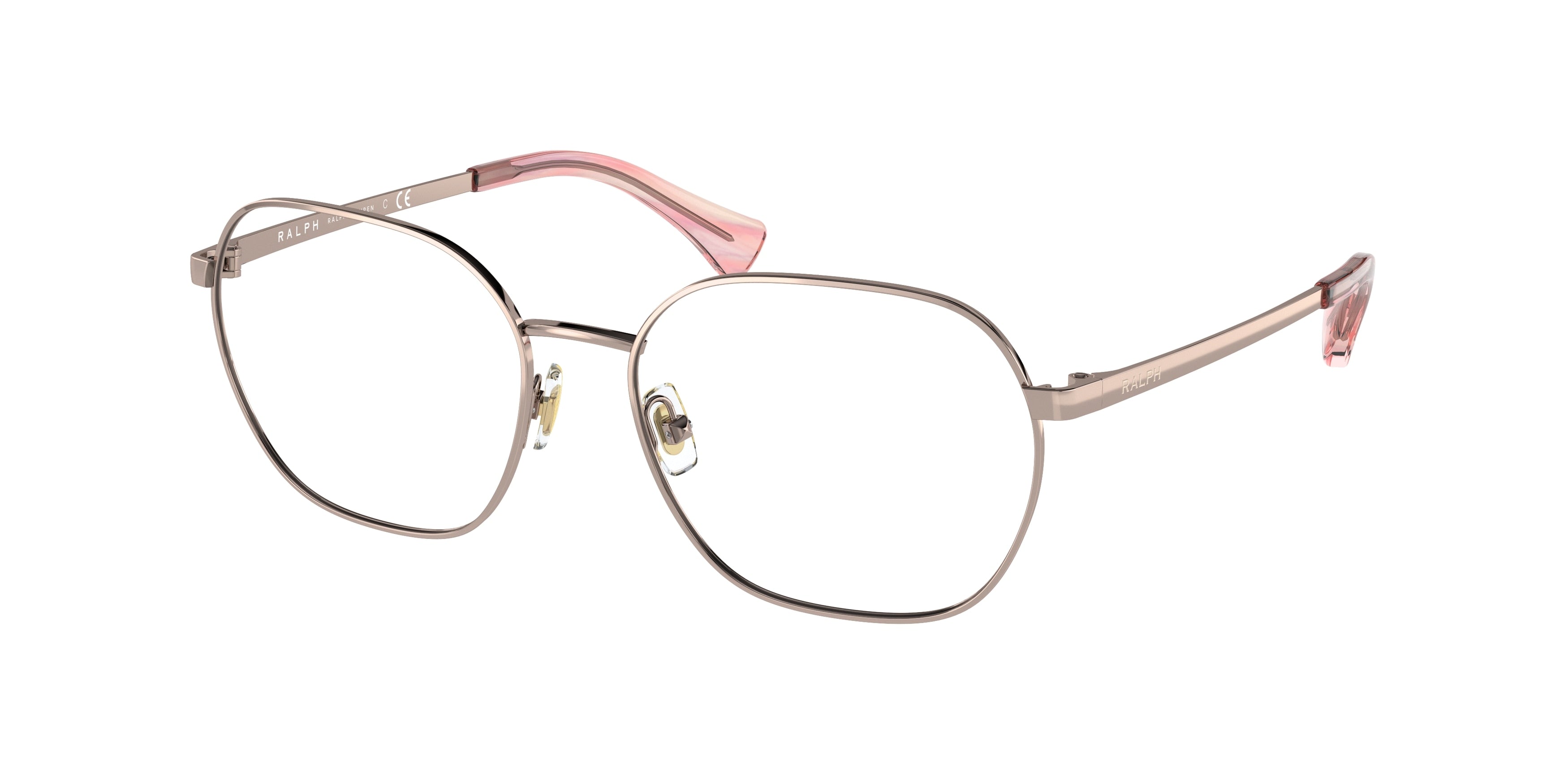 Ralph RA6051 Irregular Eyeglasses  9336-Shiny Rose Gold 54-140-16 - Color Map Gold