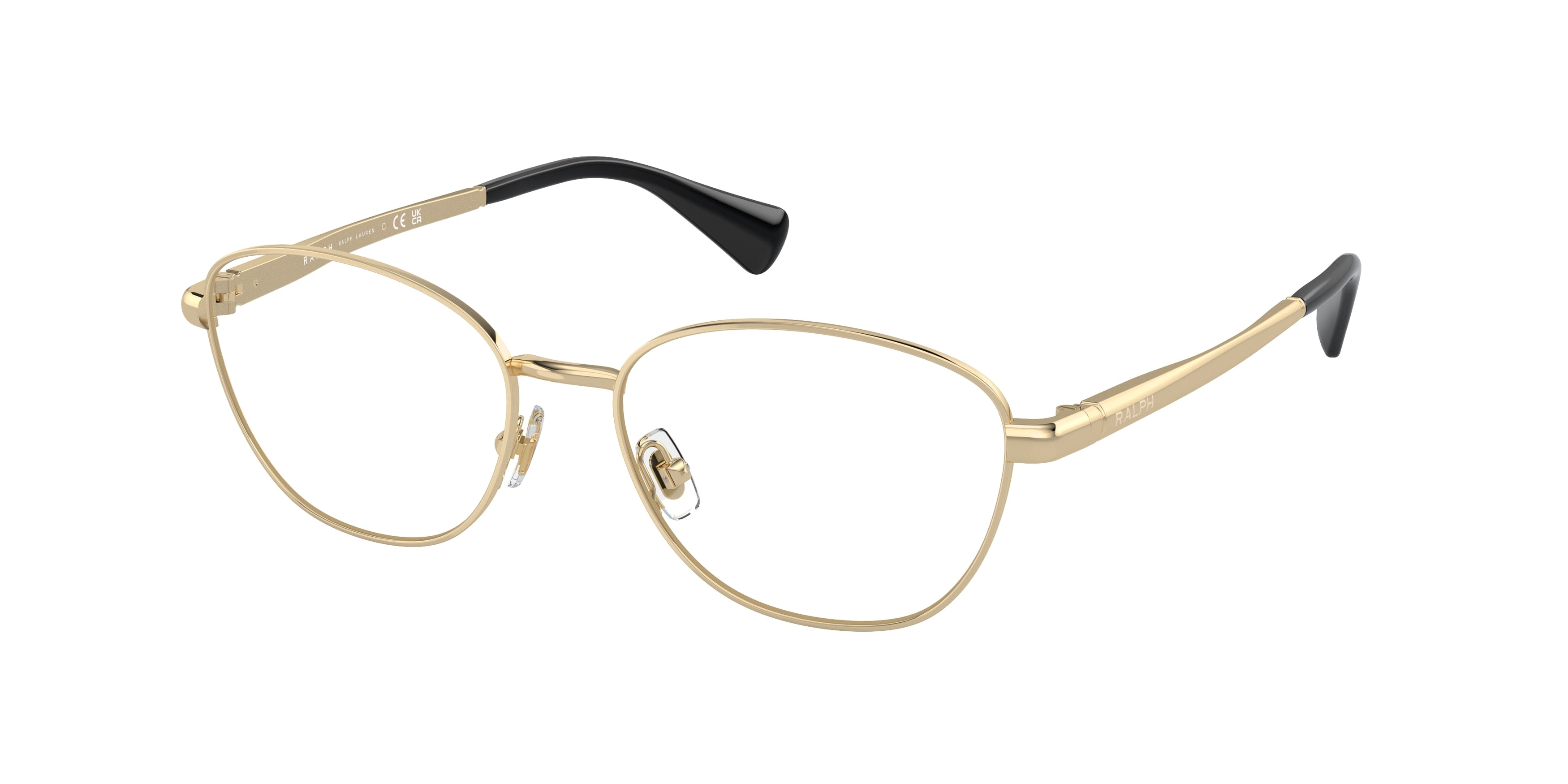 Ralph RA6057 Oval Eyeglasses  9116-Shiny Pale Gold 54-145-16 - Color Map Gold