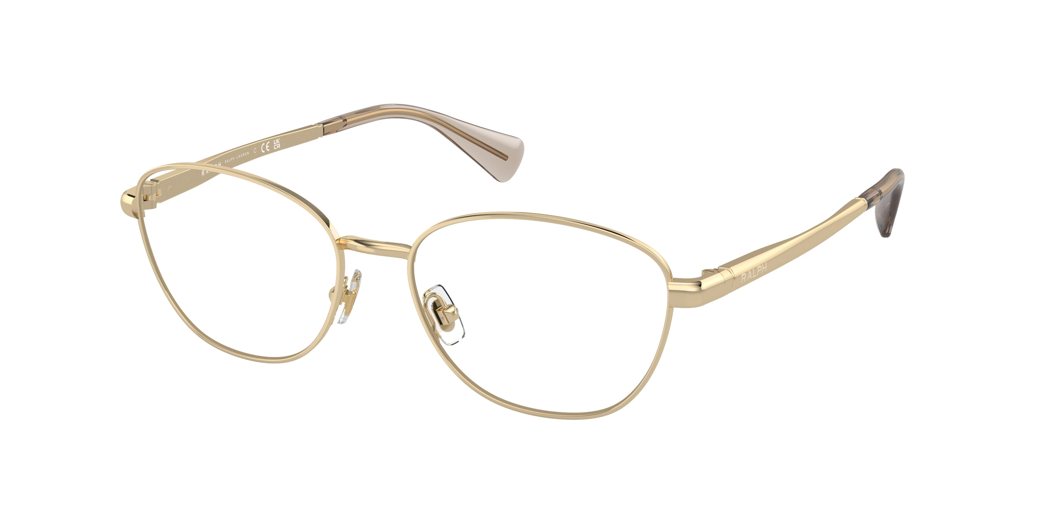 Ralph RA6057 Oval Eyeglasses  9462-Shiny Pale Gold 54-145-16 - Color Map Gold