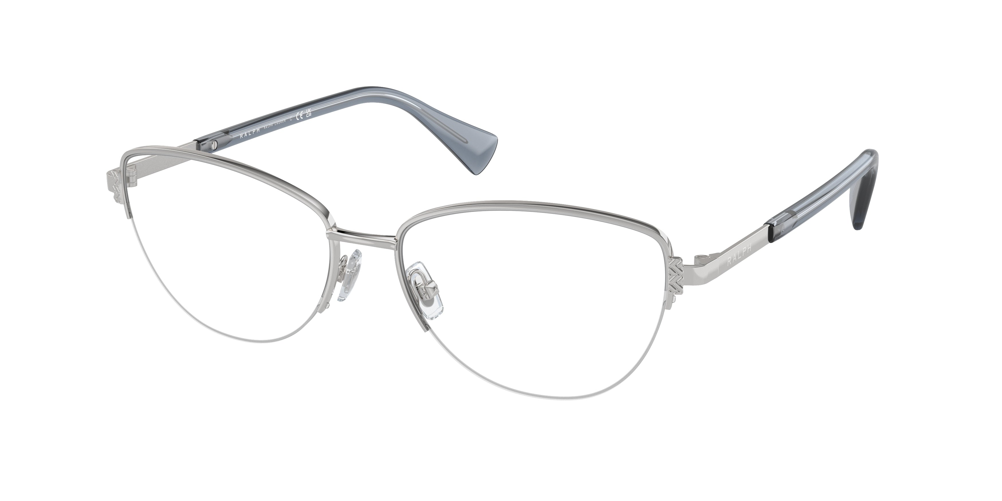 Ralph RA6059 Cat Eye Eyeglasses  9003-Shiny Silver 56-145-16 - Color Map Silver
