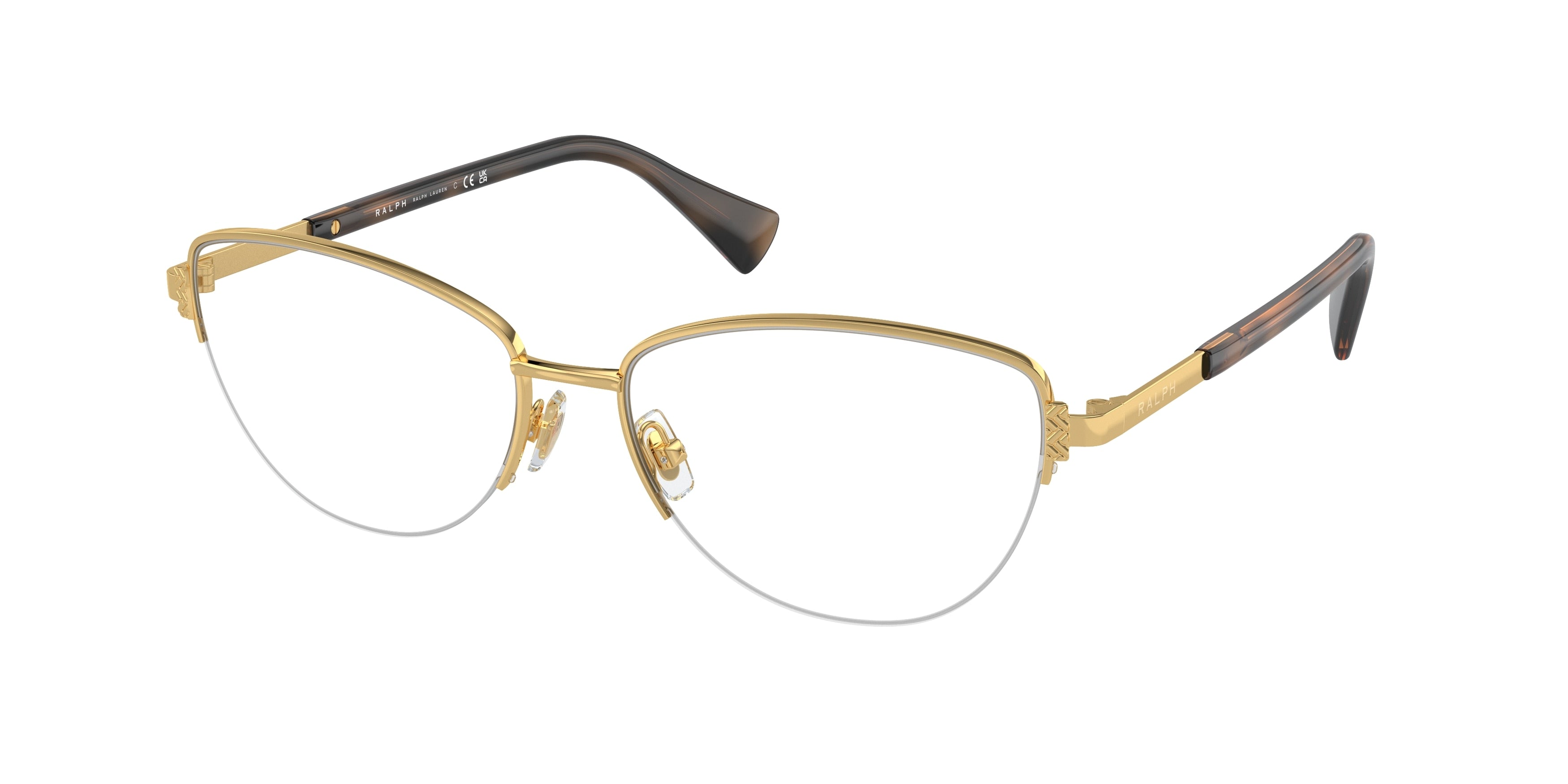 Ralph RA6059 Cat Eye Eyeglasses  9004-Shiny Gold 56-145-16 - Color Map Gold
