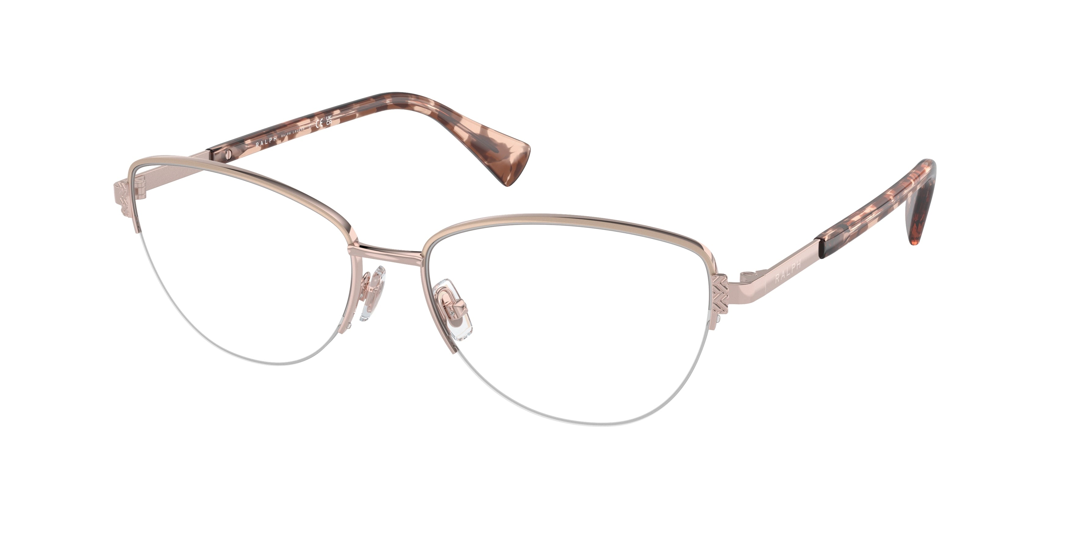 Ralph RA6059 Cat Eye Eyeglasses  9427-Shiny Rose Gold 56-145-16 - Color Map Gold