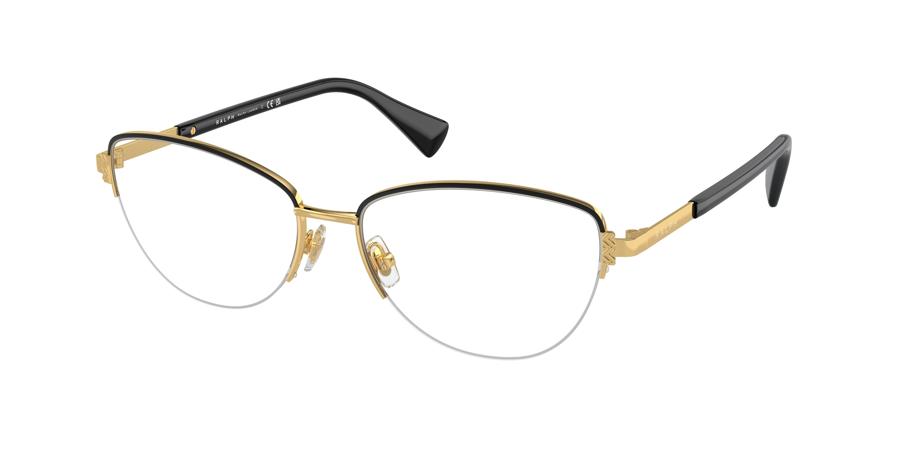Ralph RA6059 Cat Eye Eyeglasses  9443-Shiny Gold 56-145-16 - Color Map Gold