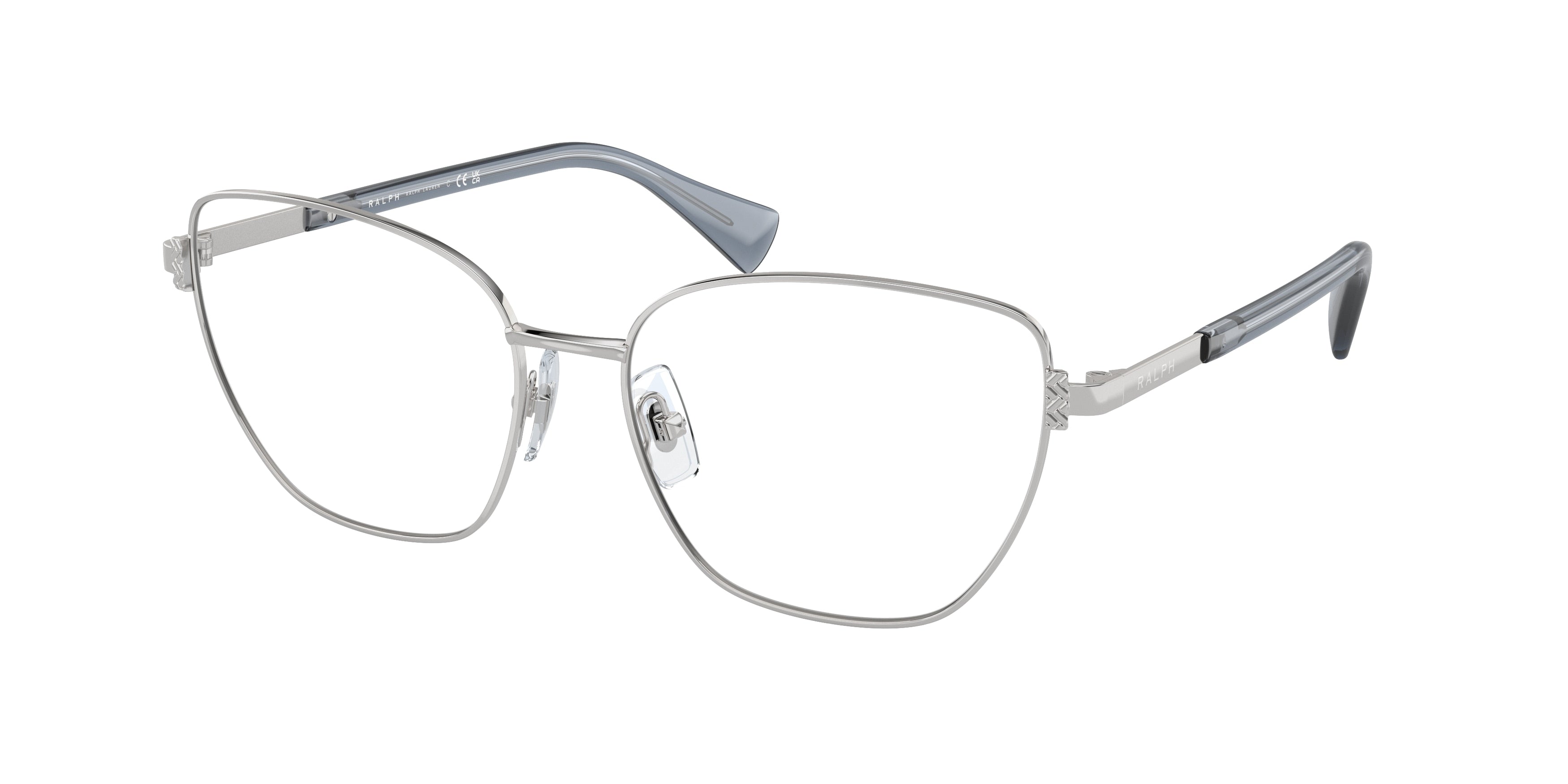 Ralph RA6060 Cat Eye Eyeglasses  9001-Shiny Silver 56-145-16 - Color Map Silver
