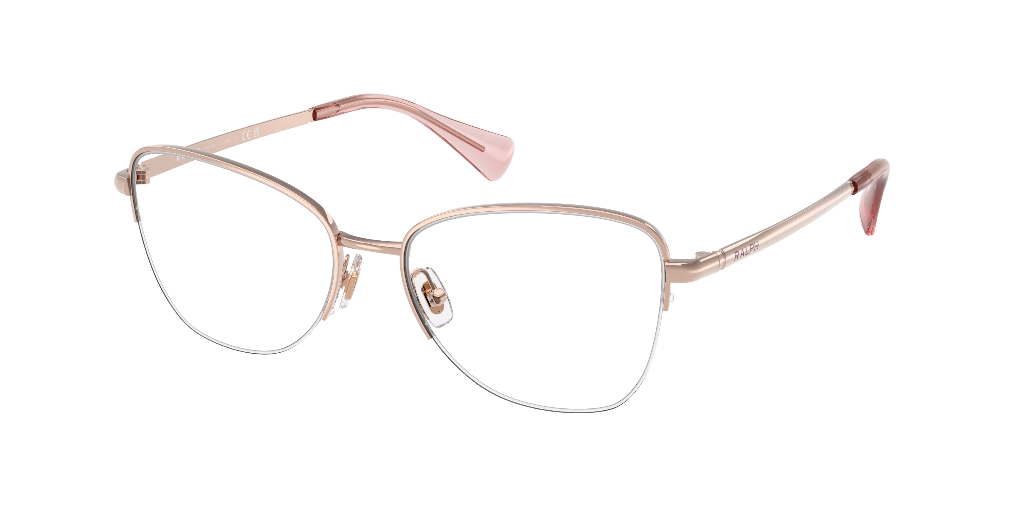 Ralph RA6061 Irregular Eyeglasses  9427-Shiny Rose Gold 55-145-16 - Color Map Gold