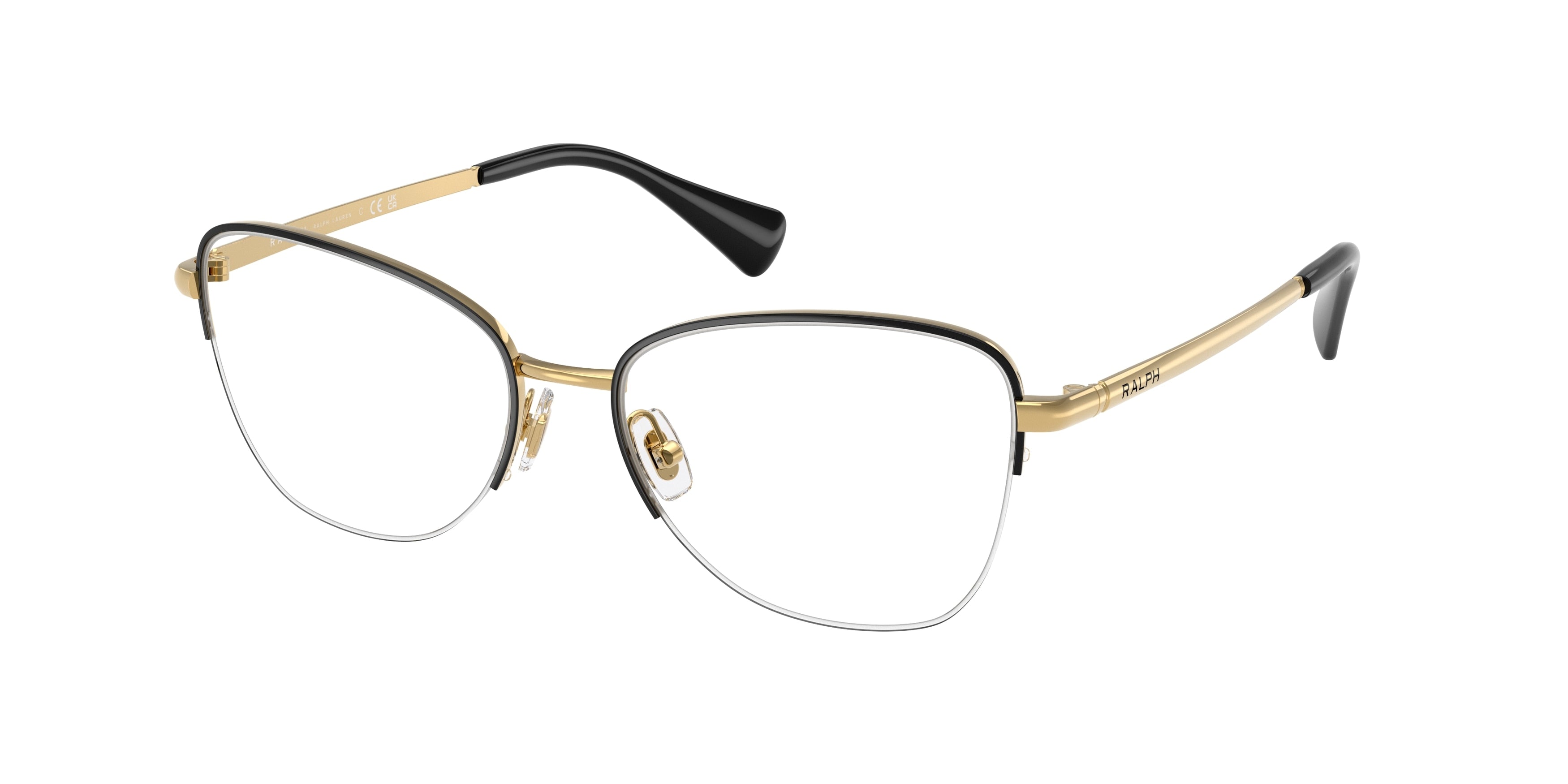 Ralph RA6061 Irregular Eyeglasses  9443-Shiny Black 55-145-16 - Color Map Black