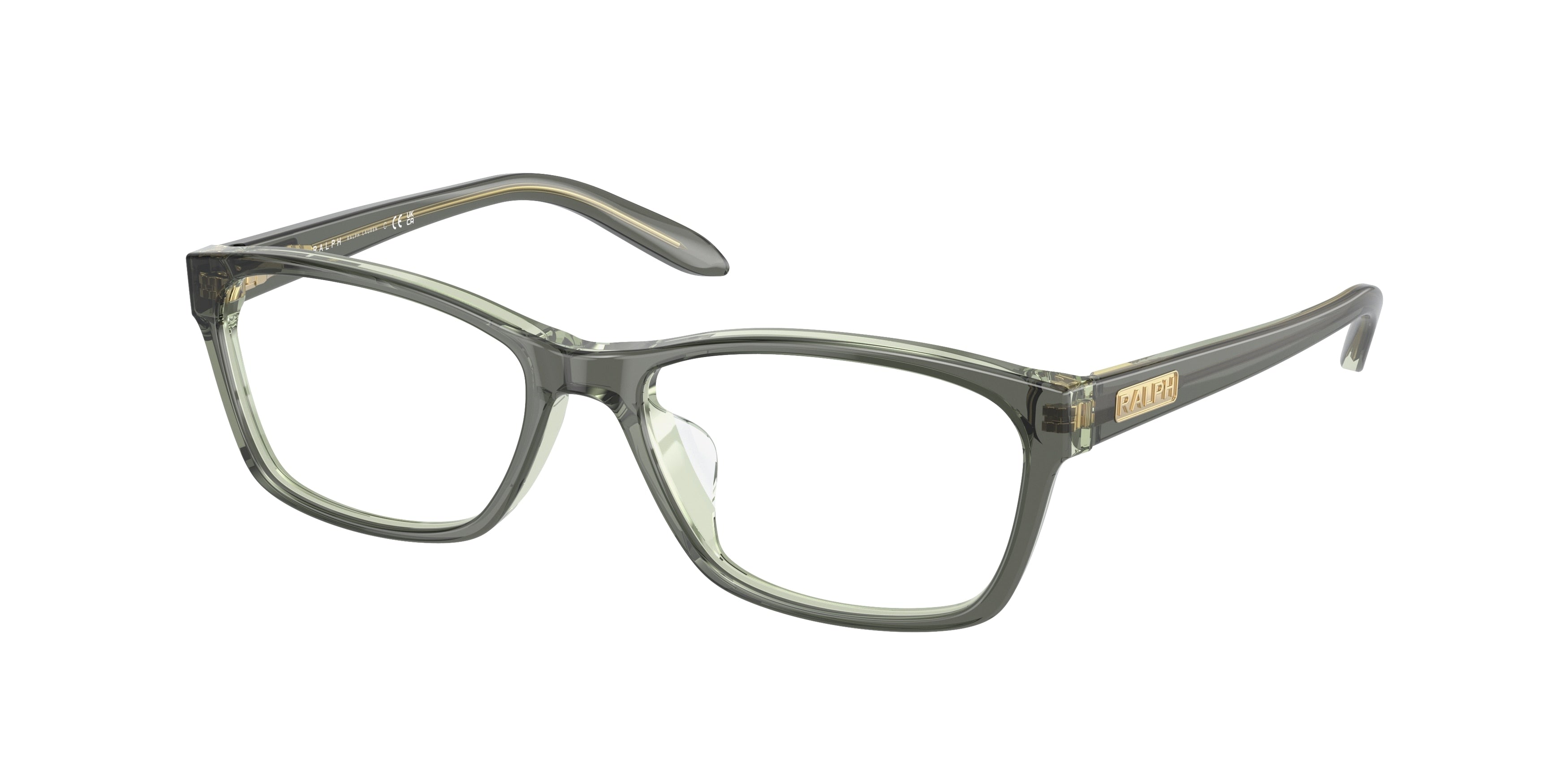 Ralph RA7039 Square Eyeglasses  6074-Milky Green On Milky Light Gre 53-135-16 - Color Map Green