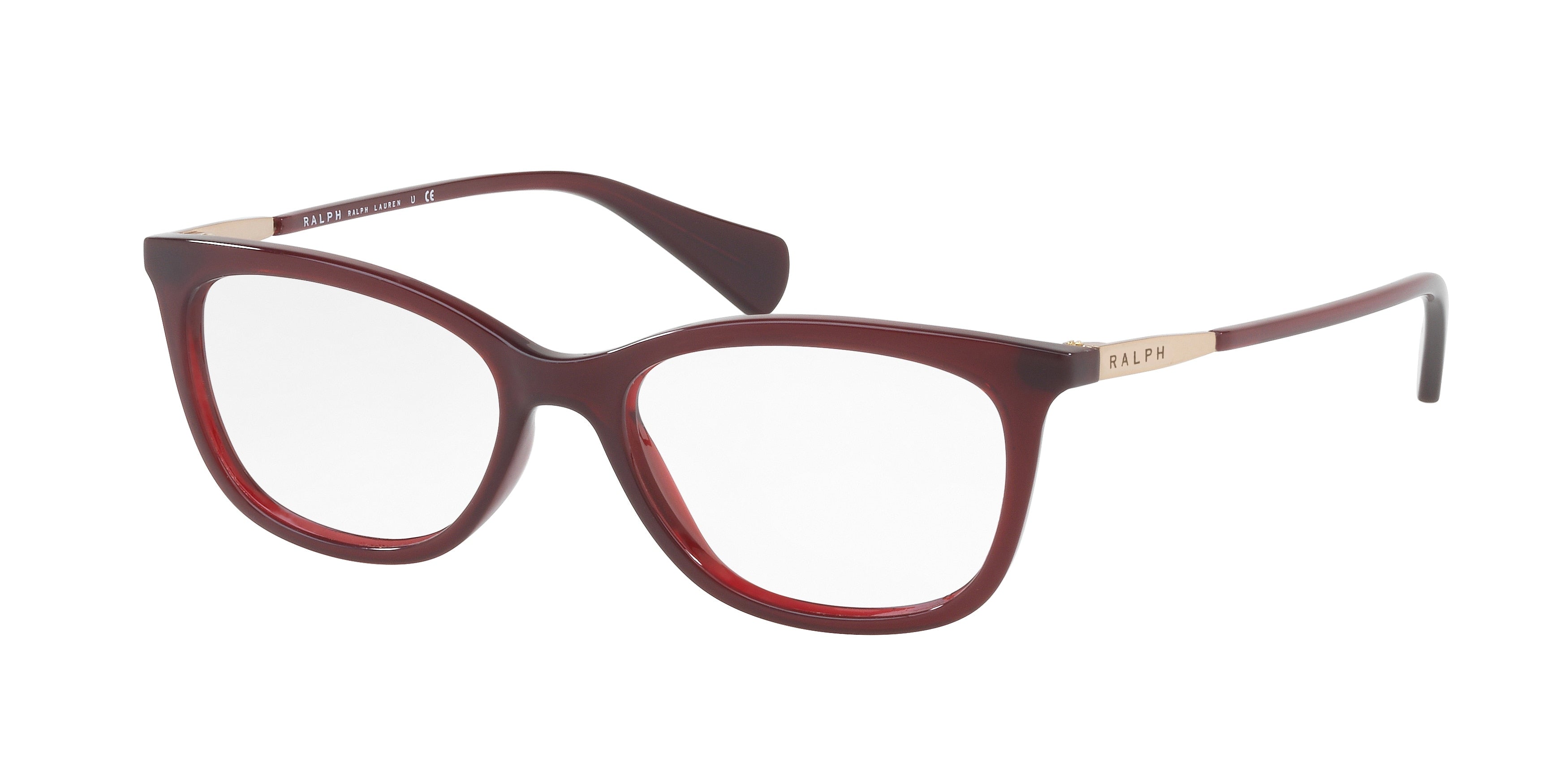 Ralph RA7085 Rectangle Eyeglasses  1674-Burgundy 51-140-16 - Color Map Violet