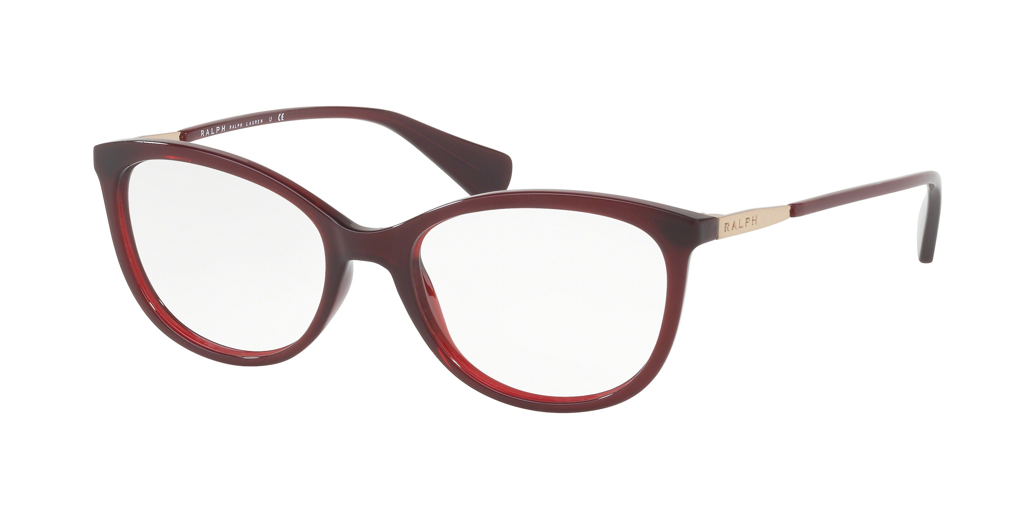 Ralph RA7086 Pillow Eyeglasses  1674-Shiny Burgundy 52-140-17 - Color Map Red