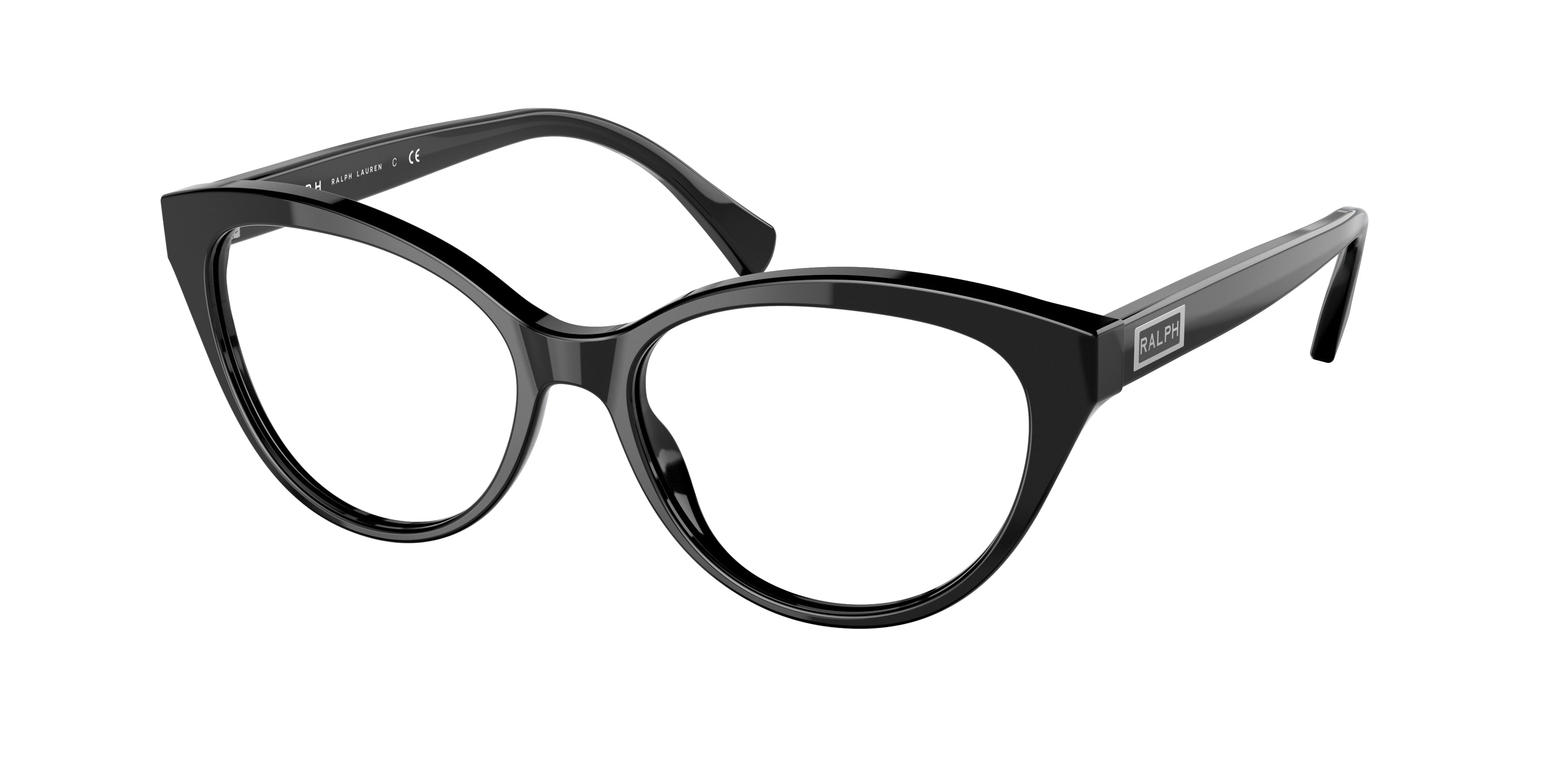 Ralph RA7116 Butterfly Eyeglasses  5001-Shiny Black 54-145-16 - Color Map Black