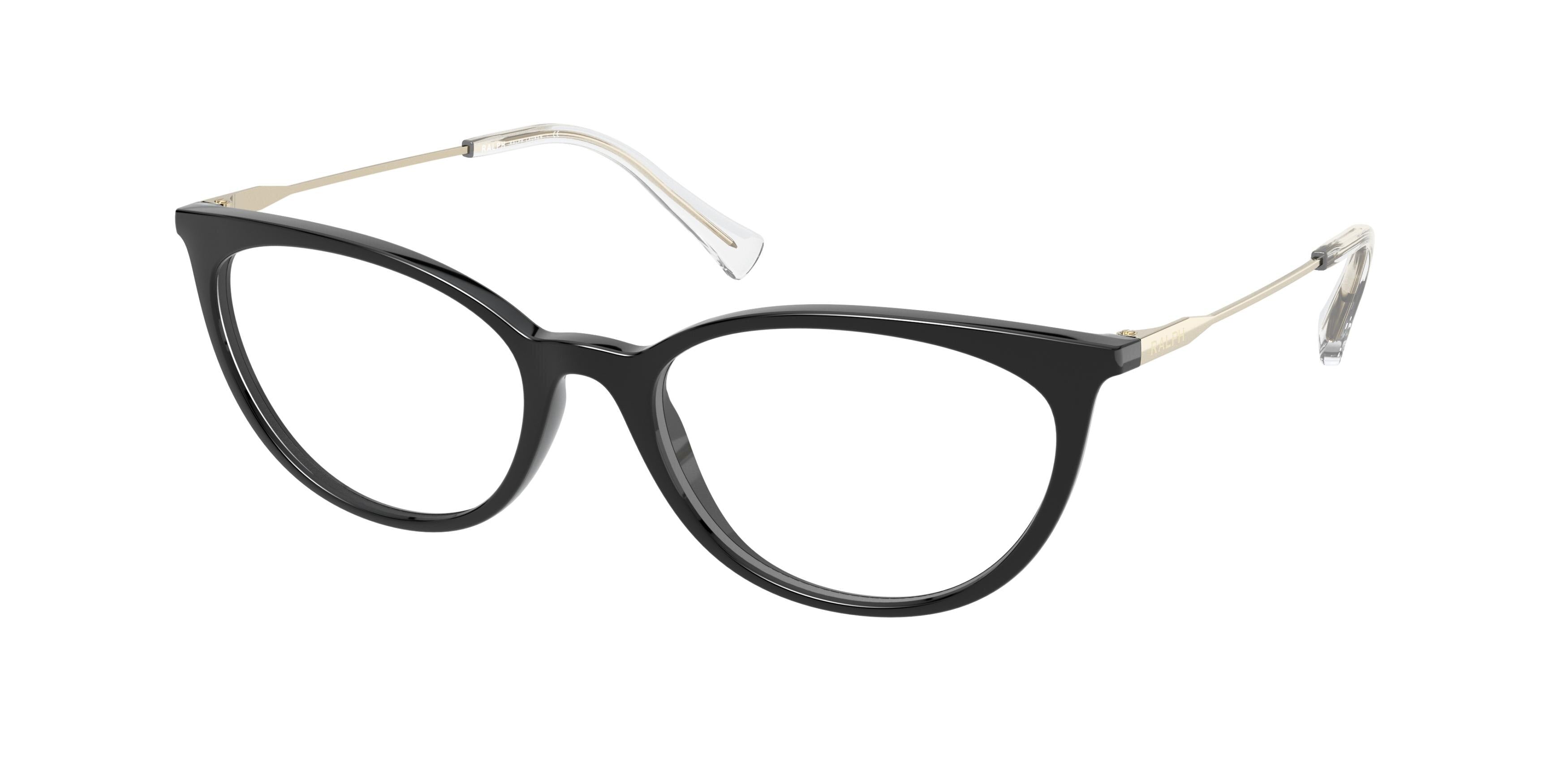 Ralph RA7123 Cat Eye Eyeglasses  5001-Shiny Black 55-140-18 - Color Map Black