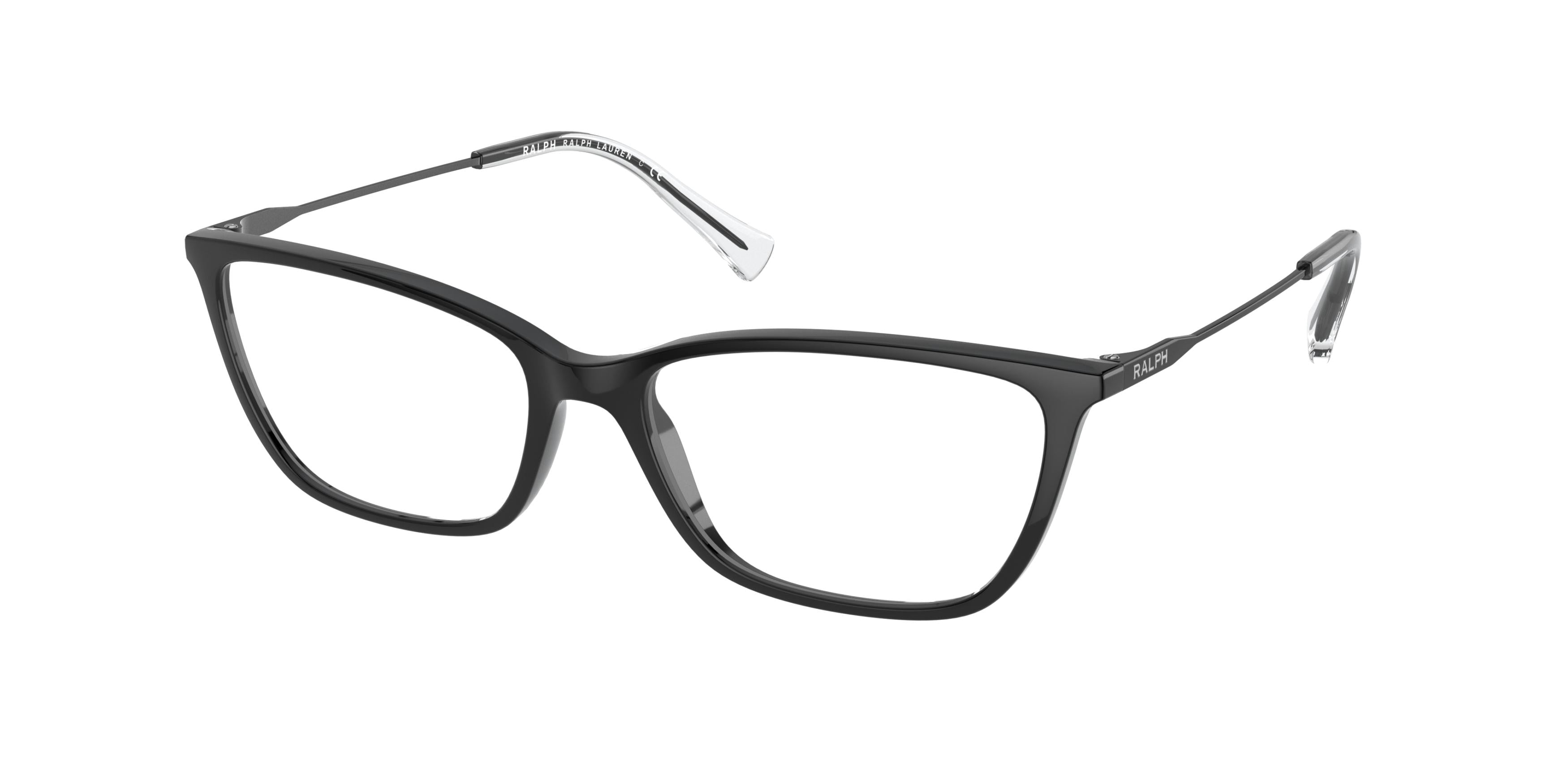 Ralph RA7124 Butterfly Eyeglasses  5001-Shiny Black 55-140-16 - Color Map Black