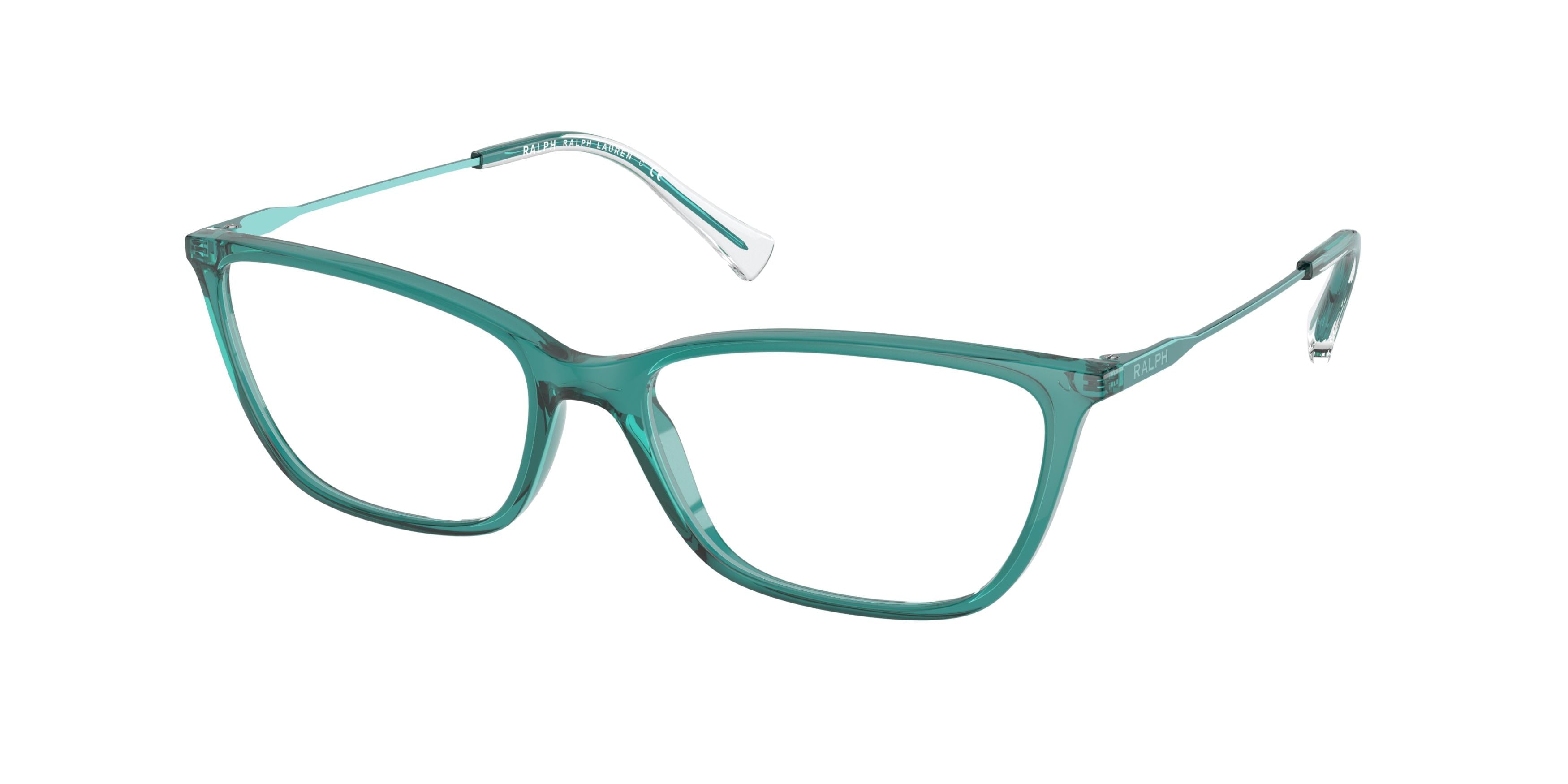 Ralph RA7124 Butterfly Eyeglasses  5913-Shiny Transparent Petrol Blue 53-140-16 - Color Map Blue