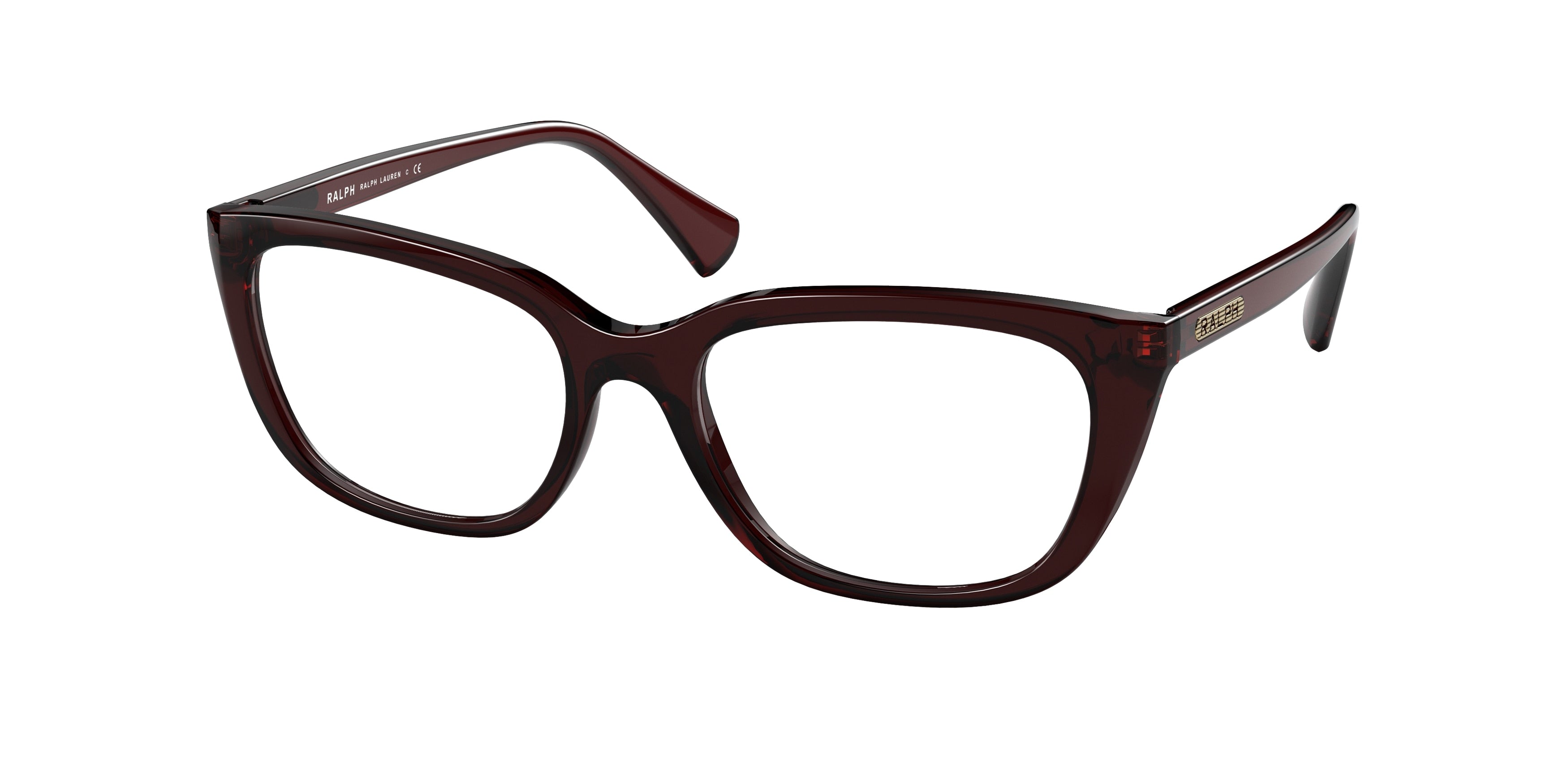 Ralph RA7125 Butterfly Eyeglasses  5912-Opaline Burgundy 53-140-17 - Color Map Violet