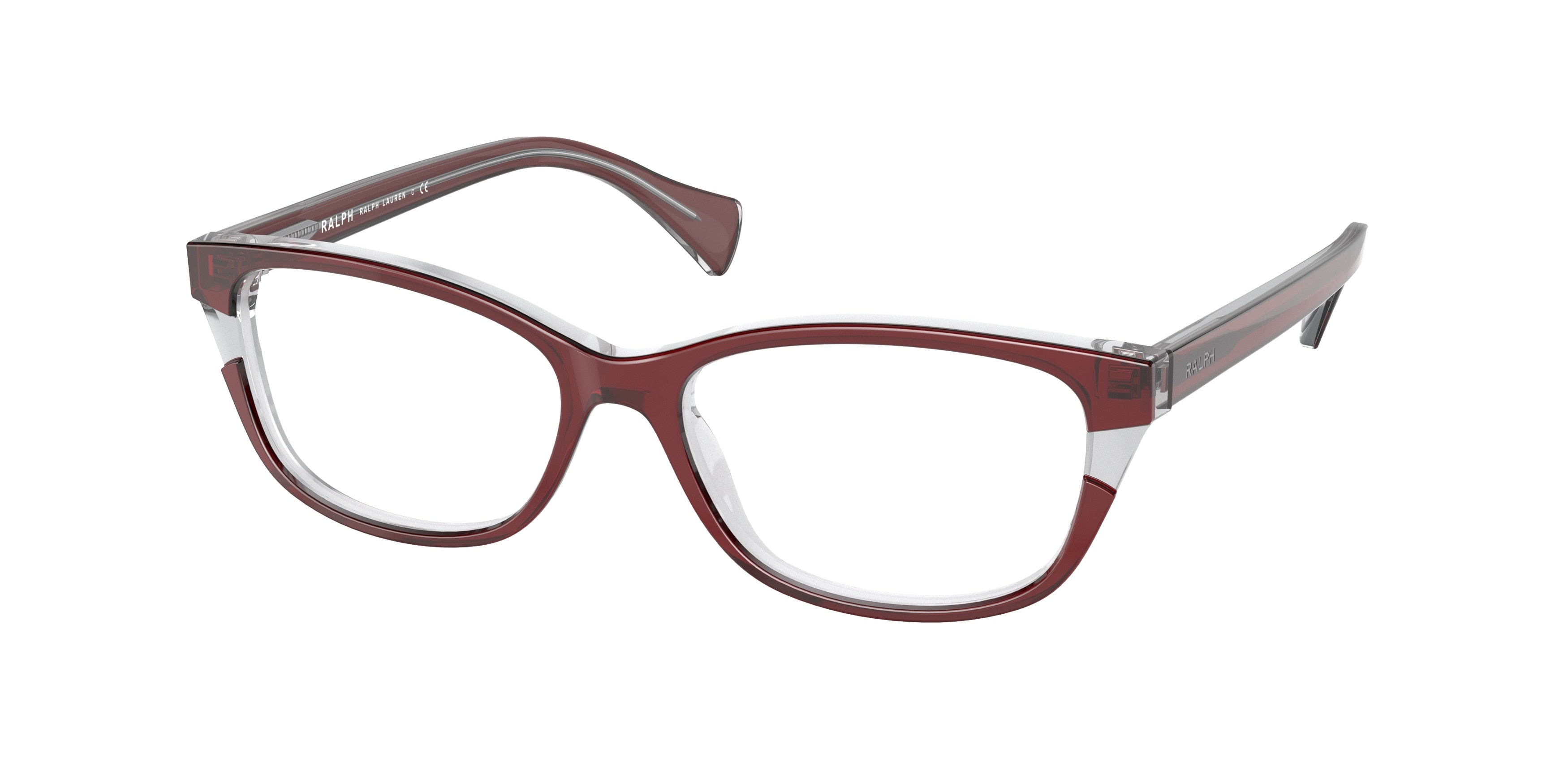 Ralph RA7126 Butterfly Eyeglasses  5920-Shiny Burgundy On Crystal 52-140-16 - Color Map Violet