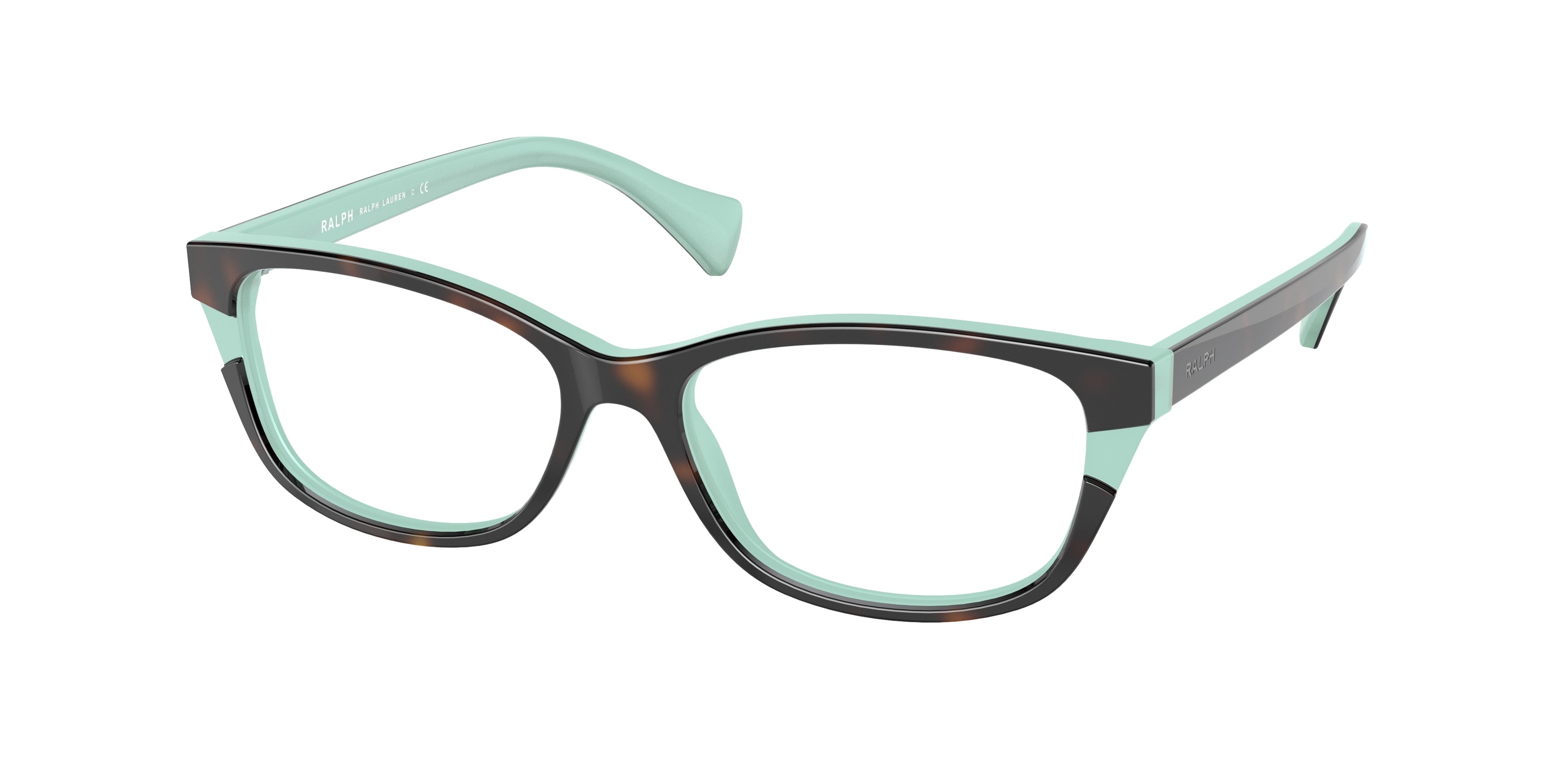 Ralph RA7126 Butterfly Eyeglasses  601-Shiny Havana On Aquamarine 52-140-16 - Color Map Brown