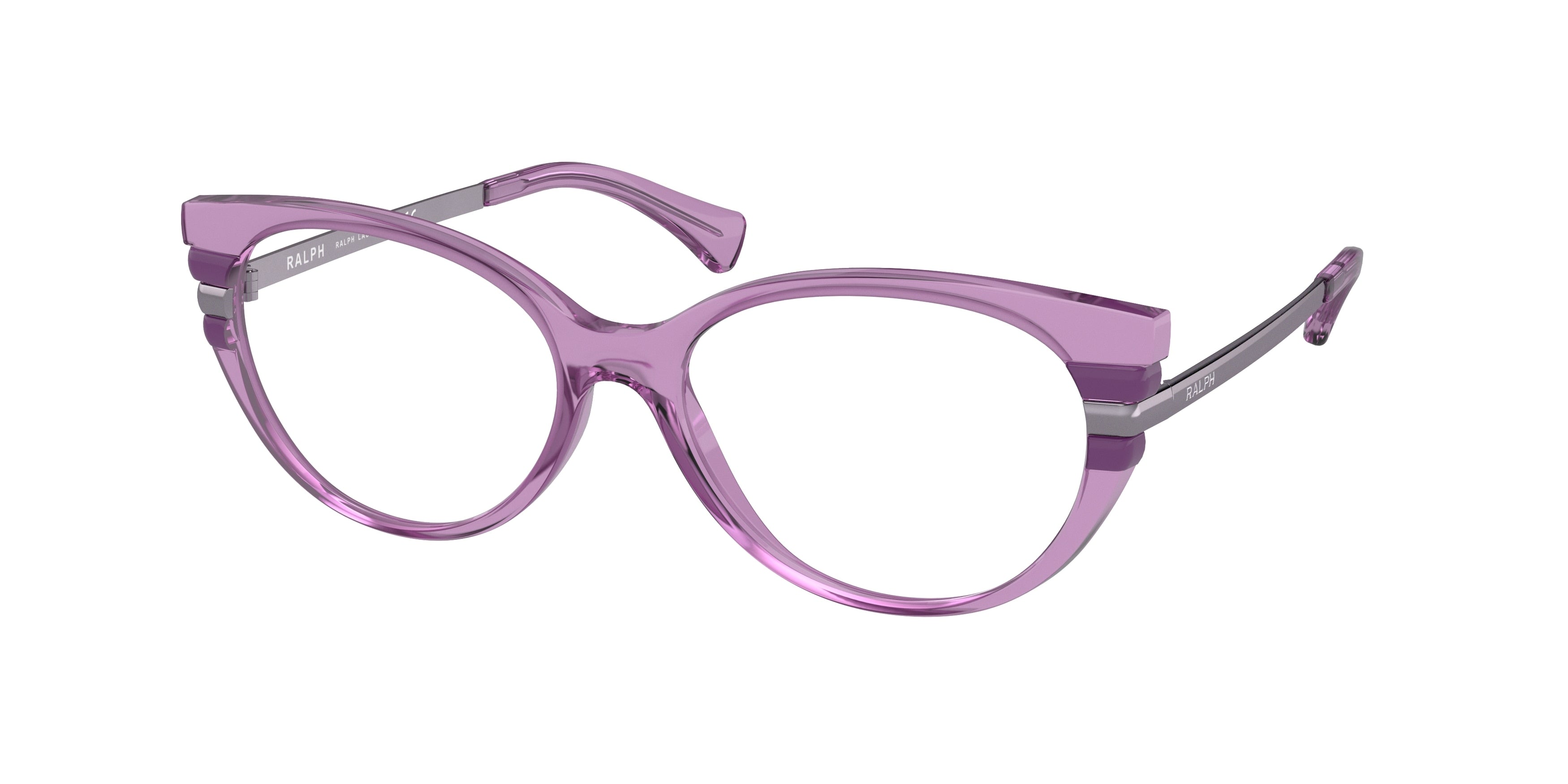 Ralph RA7127 Butterfly Eyeglasses  5947-Opal Lilac With Purple Details 54-140-16 - Color Map Violet
