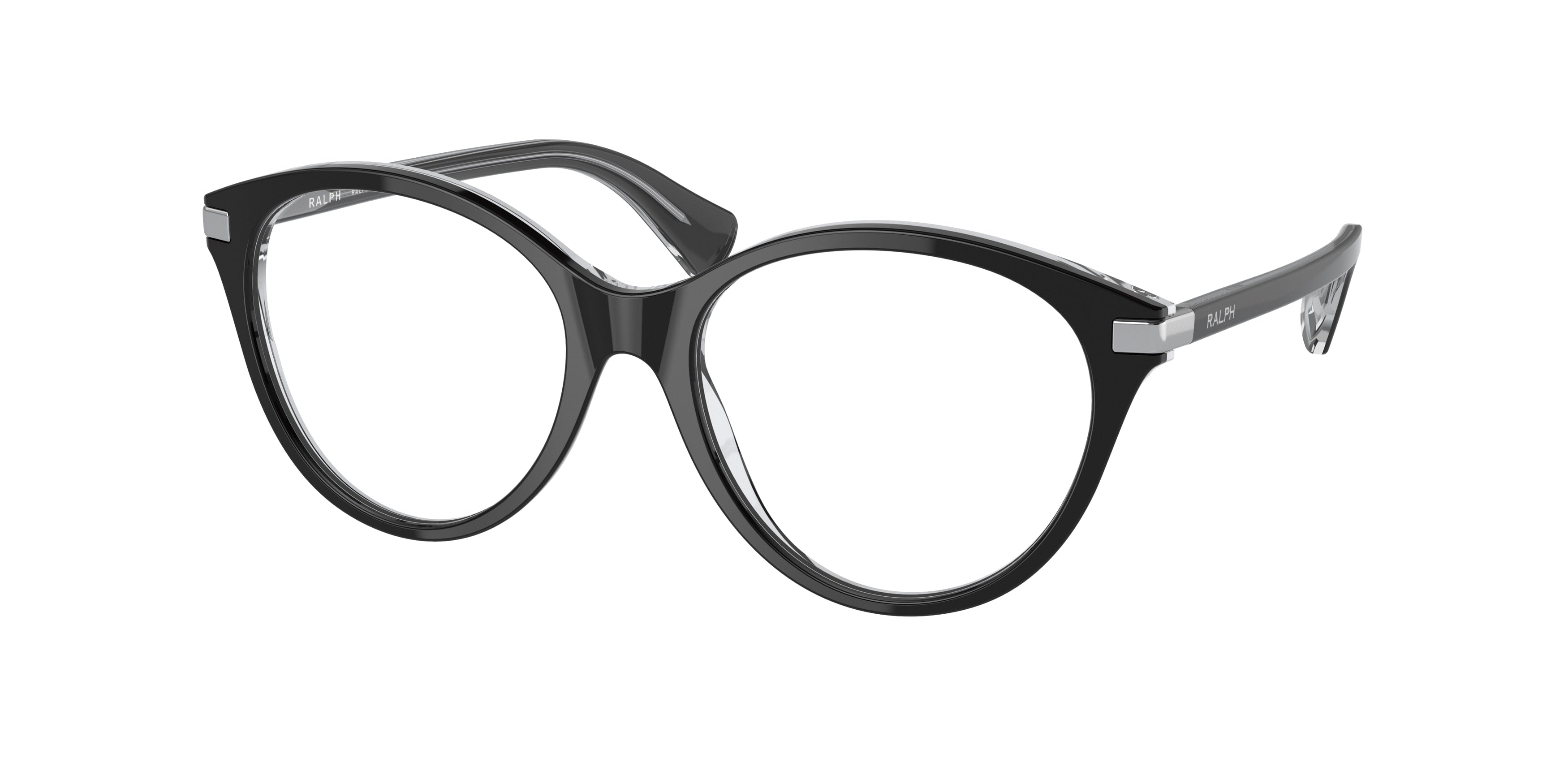 Ralph RA7128 Butterfly Eyeglasses  5941-Shiny Black On Crystal 53-135-17 - Color Map Black