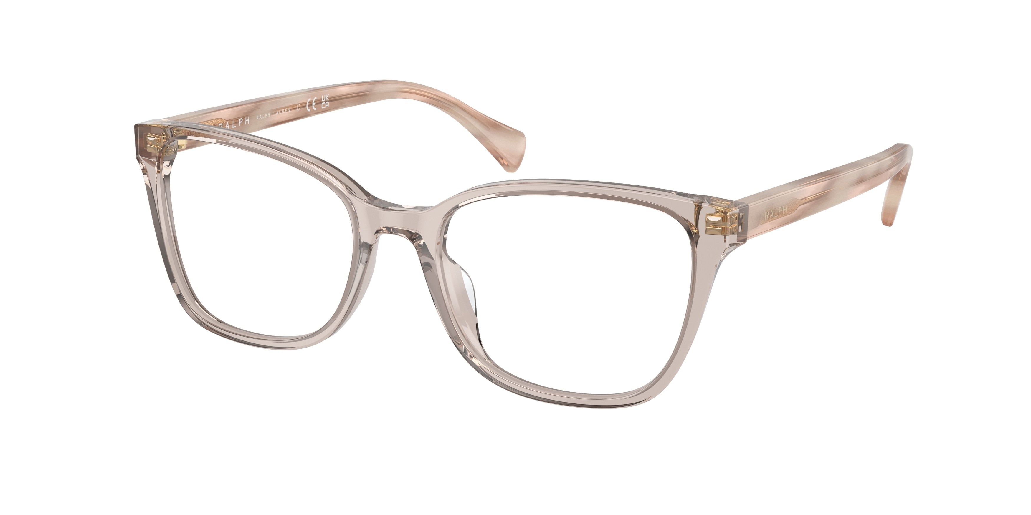 Ralph RA7137U Pillow Eyeglasses  6124-Shiny Transparent Beige 53-145-18 - Color Map Beige