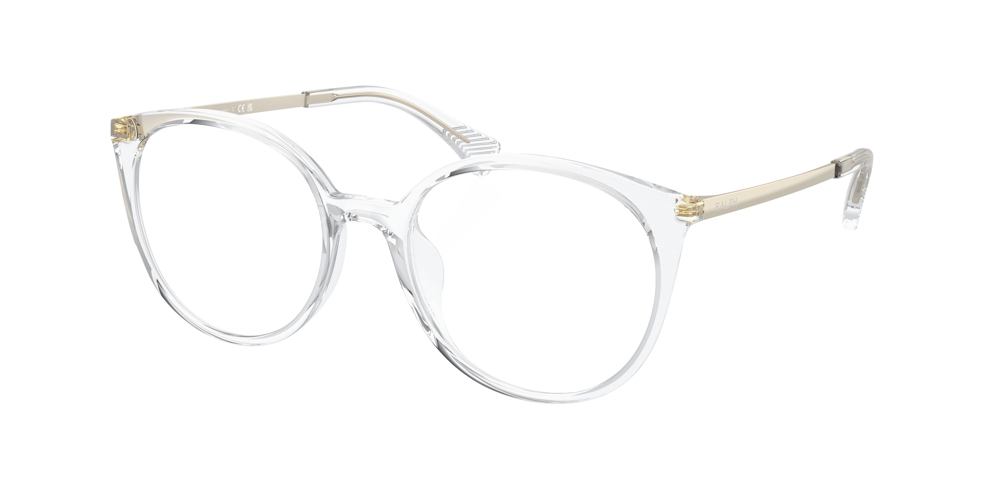 Ralph RA7145U Round Eyeglasses  5002-Shiny Crystal 53-145-18 - Color Map Transparent
