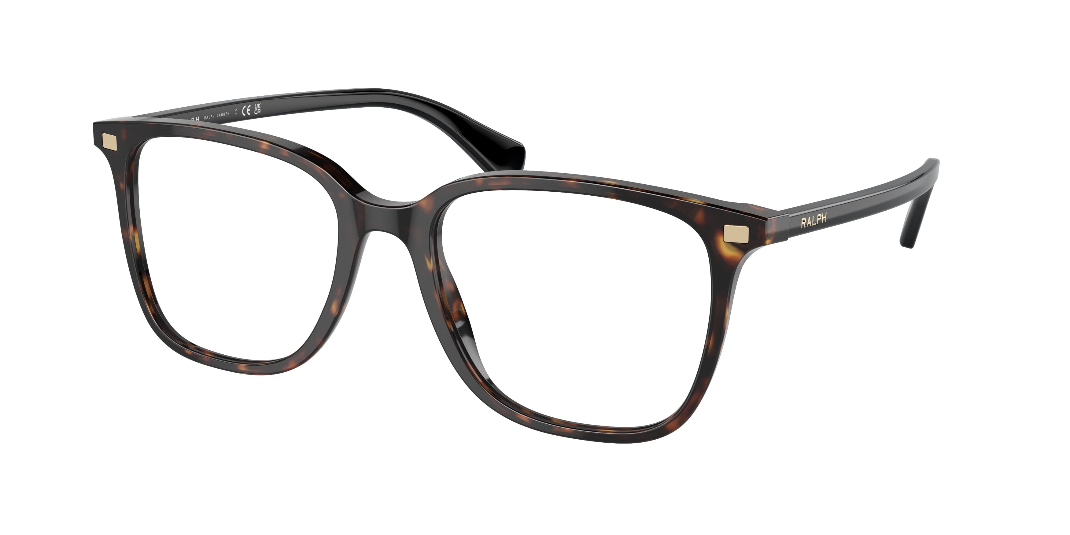 Ralph RA7147 Square Eyeglasses  6007-Shiny Dark Havana 55-145-19 - Color Map Tortoise