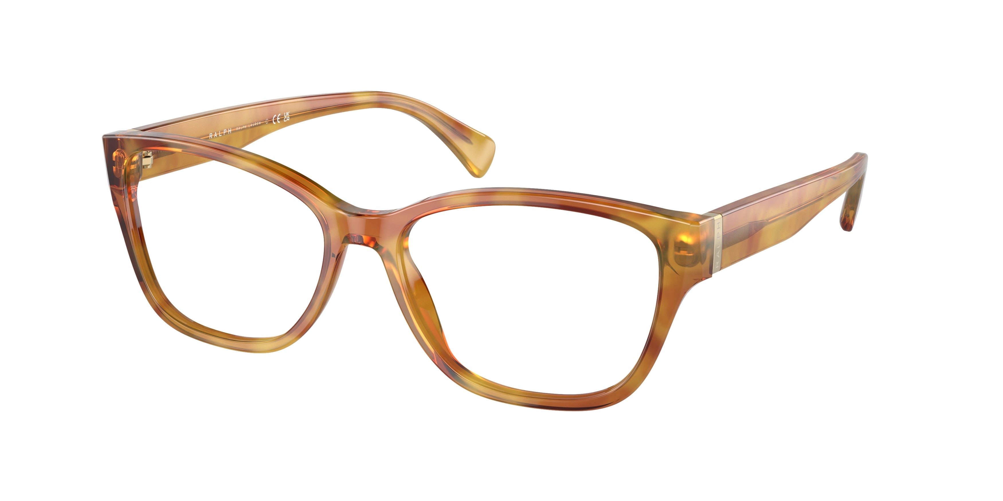 Ralph RA7150 Pillow Eyeglasses  6060-Shiny Light Brown Havana 55-145-16 - Color Map Brown