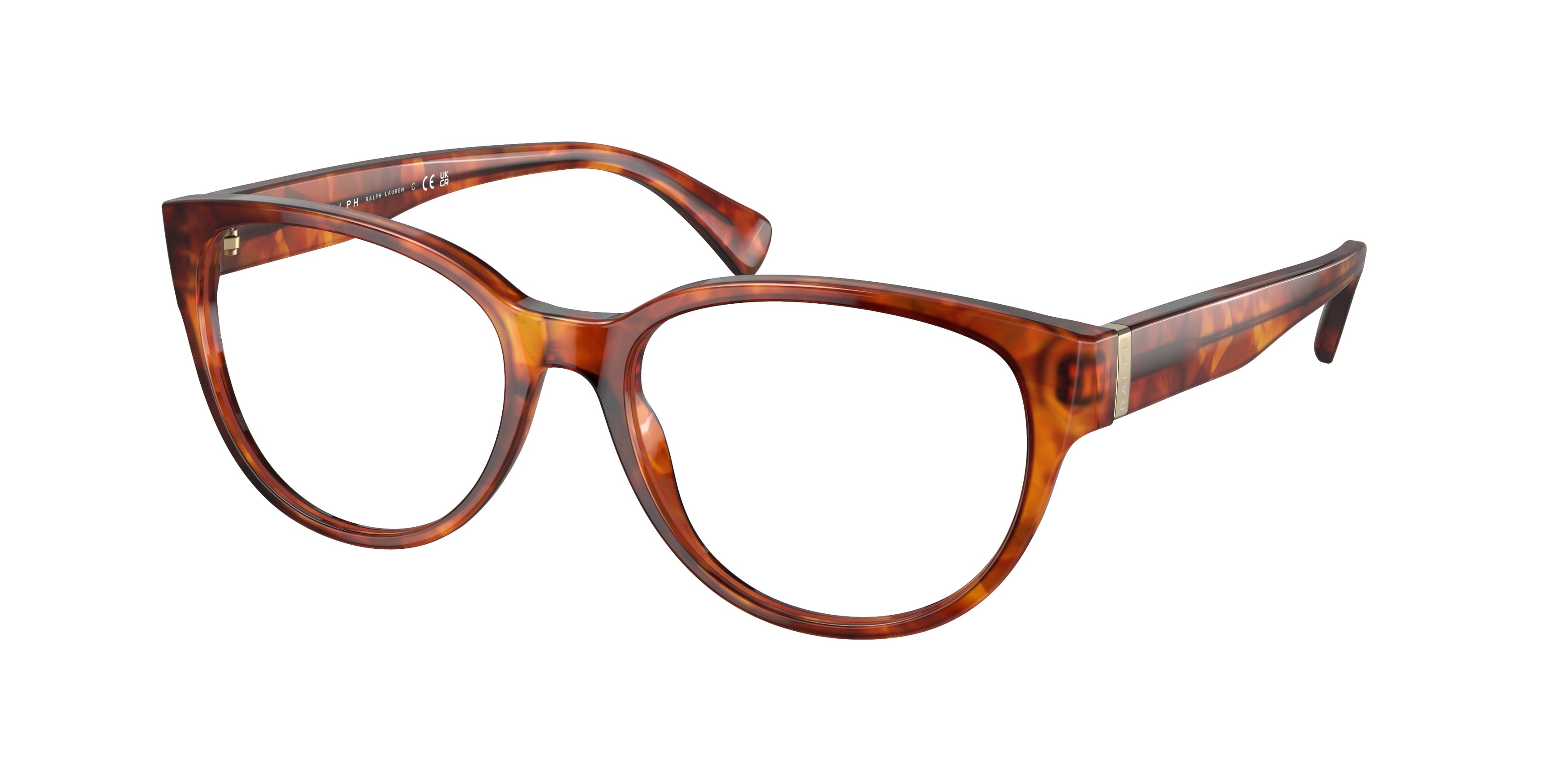 Ralph RA7151 Oval Eyeglasses  6011-Shiny Orange Havana 54-145-17 - Color Map Tortoise
