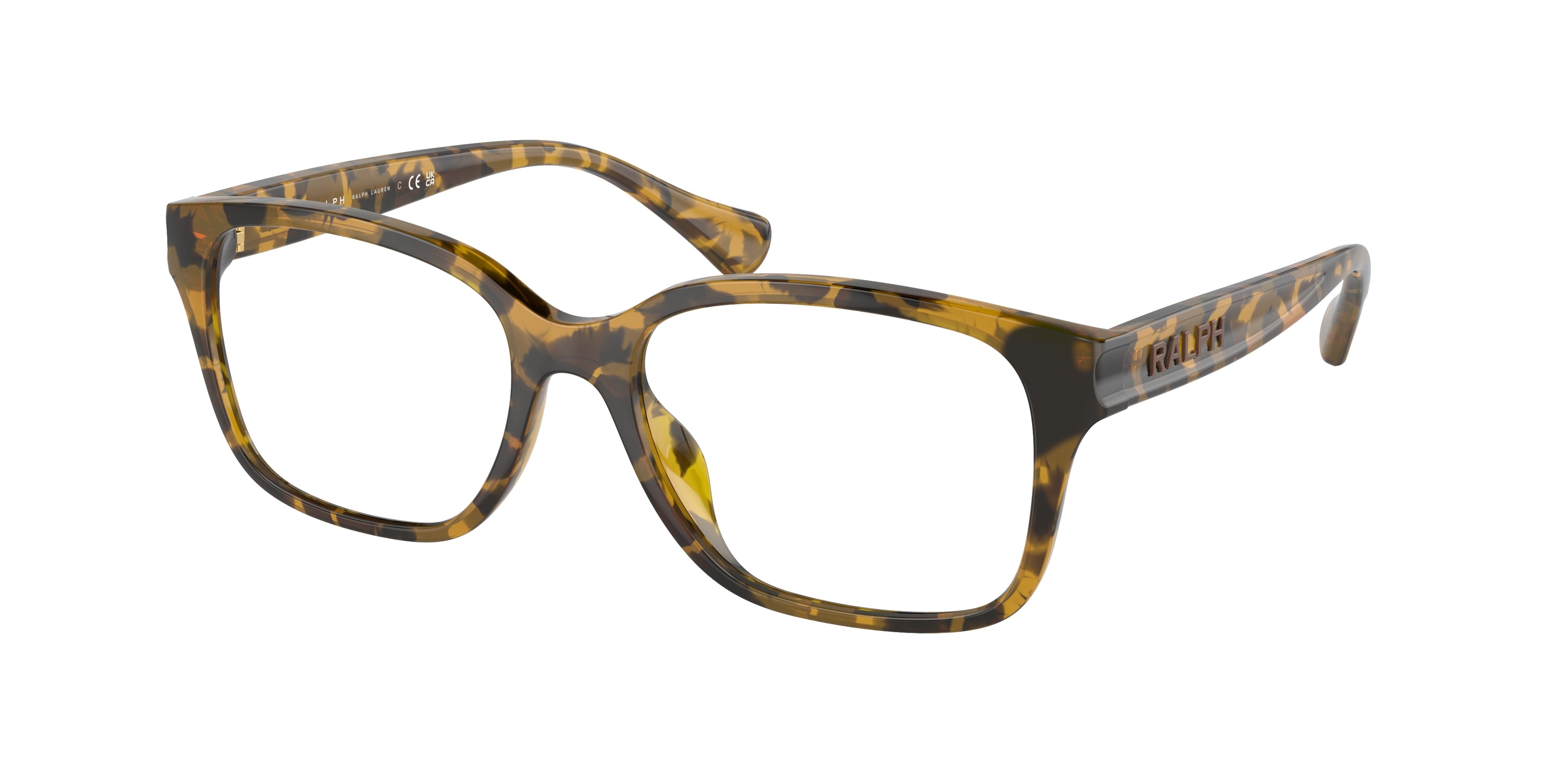 Ralph RA7155U Square Eyeglasses  5836-Yellow Havana 54-140-17 - Color Map Tortoise
