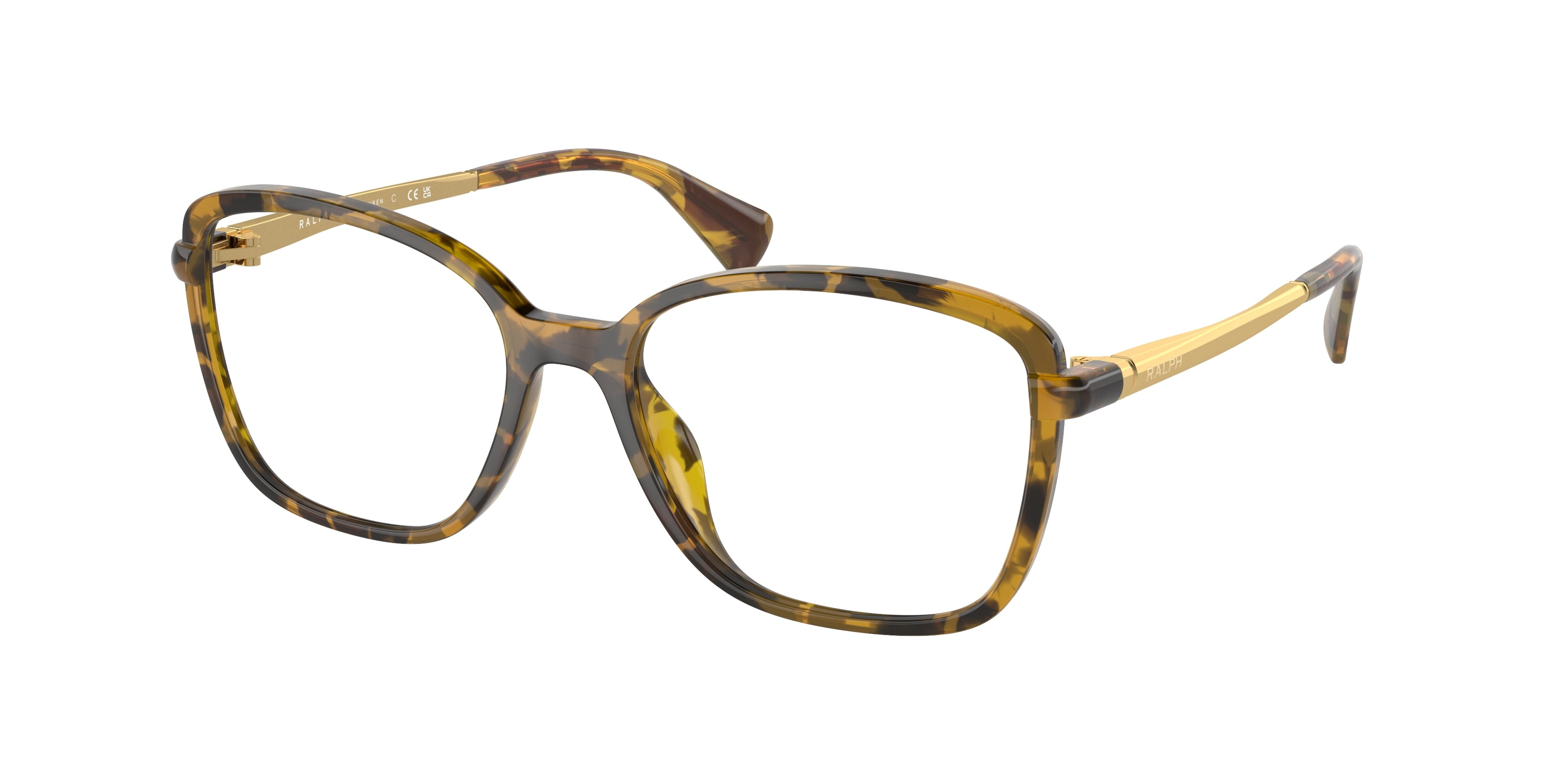 Ralph RA7156U Square Eyeglasses  5836-Yellow Havana 54-140-17 - Color Map Tortoise
