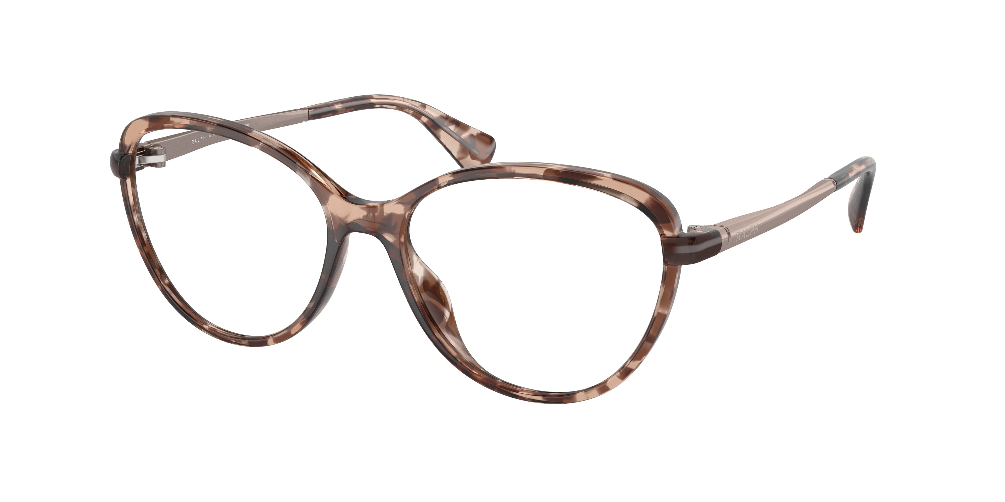Ralph RA7157U Oval Eyeglasses  5263-Shiny Pink Havana 55-140-16 - Color Map Pink