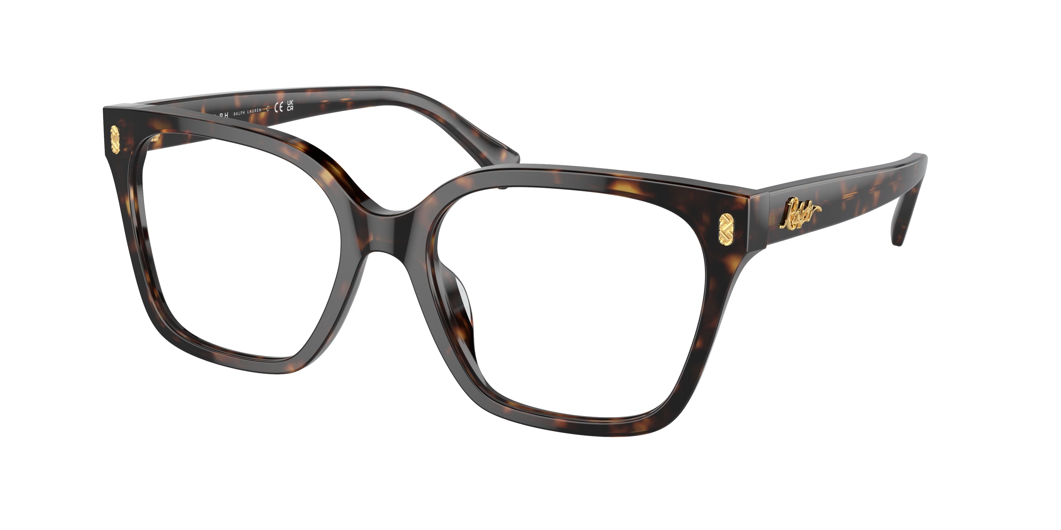 Ralph RA7158U Square Eyeglasses  5003-Shiny Dark Havana 55-145-18 - Color Map Tortoise