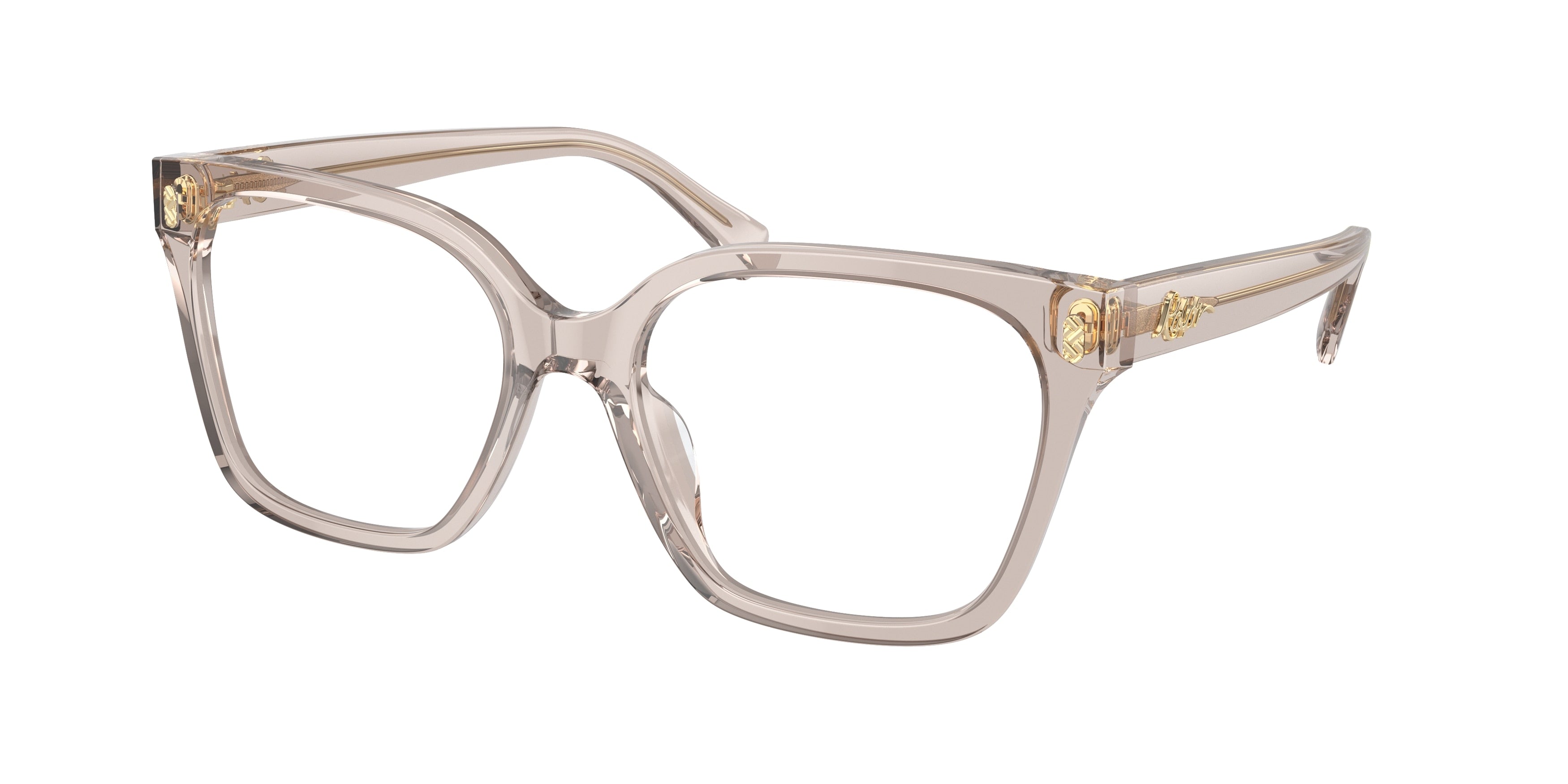 Ralph RA7158U Square Eyeglasses  6117-Shiny Transparent Beige 55-145-18 - Color Map Beige