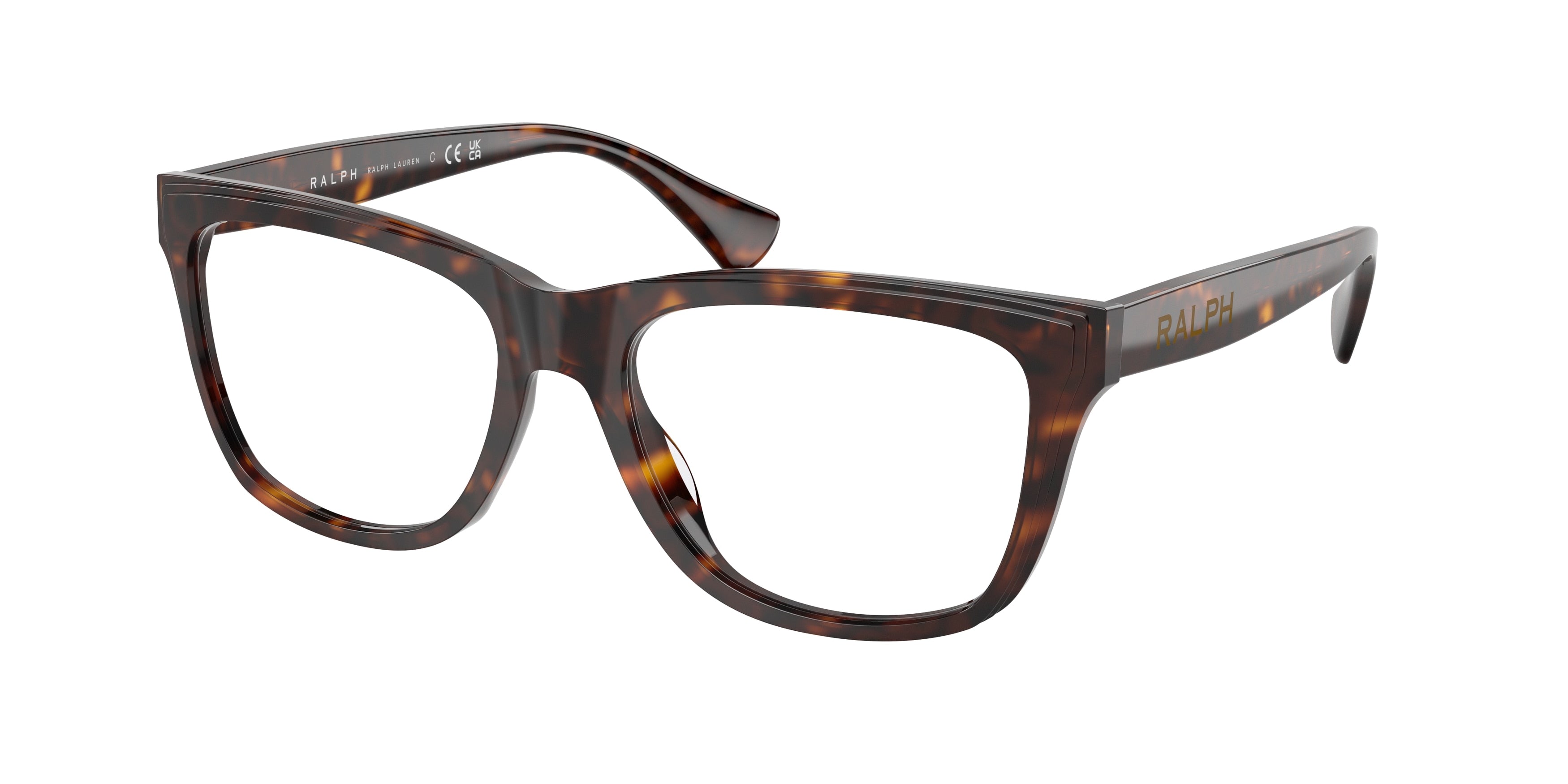 Ralph RA7170U Rectangle Eyeglasses  5003-Shiny Dark Havana 55-145-17 - Color Map Tortoise