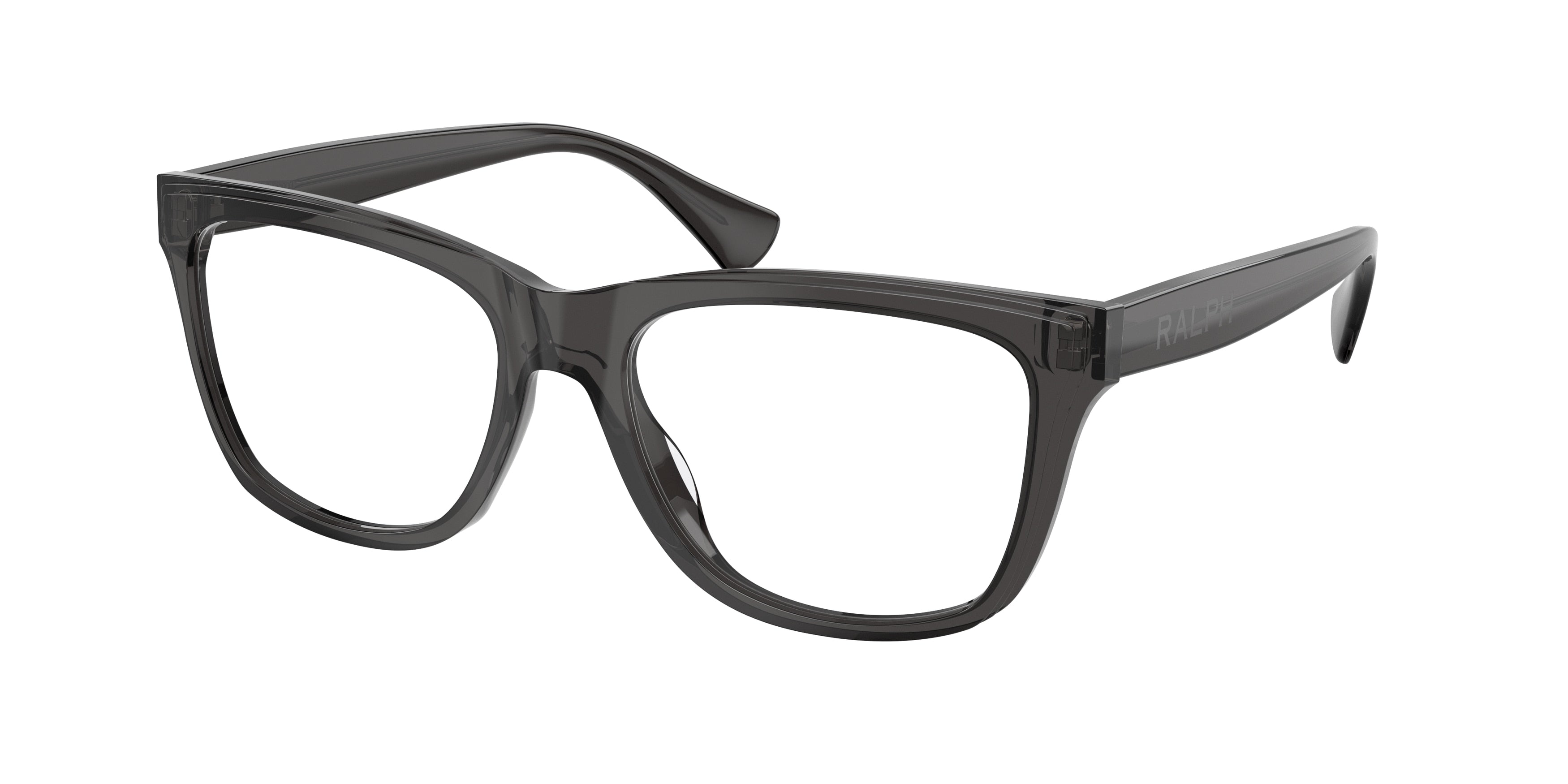 Ralph RA7170U Rectangle Eyeglasses  5536-Shiny Transparent Black 55-145-17 - Color Map Grey