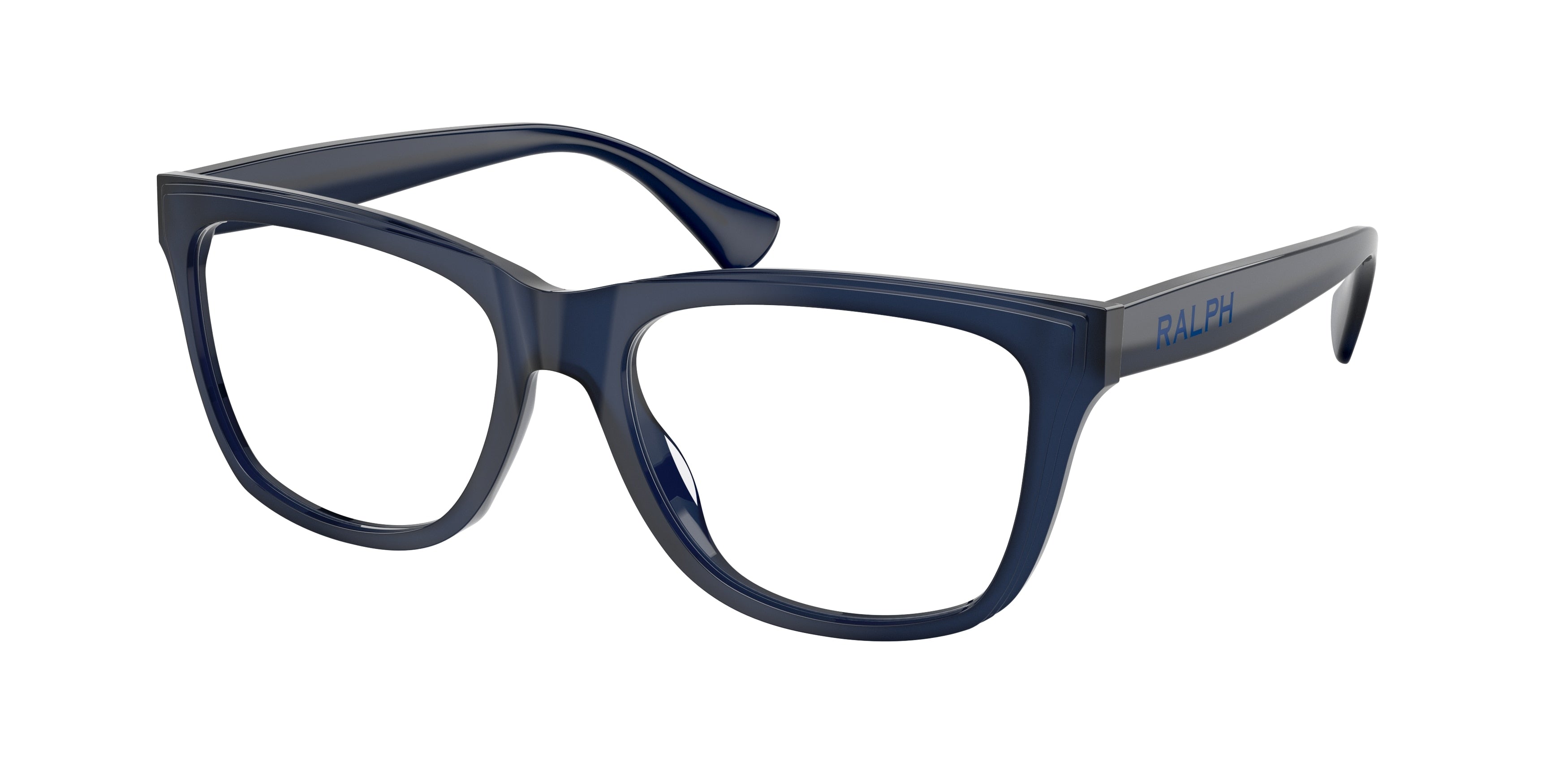 Ralph RA7170U Rectangle Eyeglasses  6059-Shiny Opalescent Blue 55-145-17 - Color Map Blue