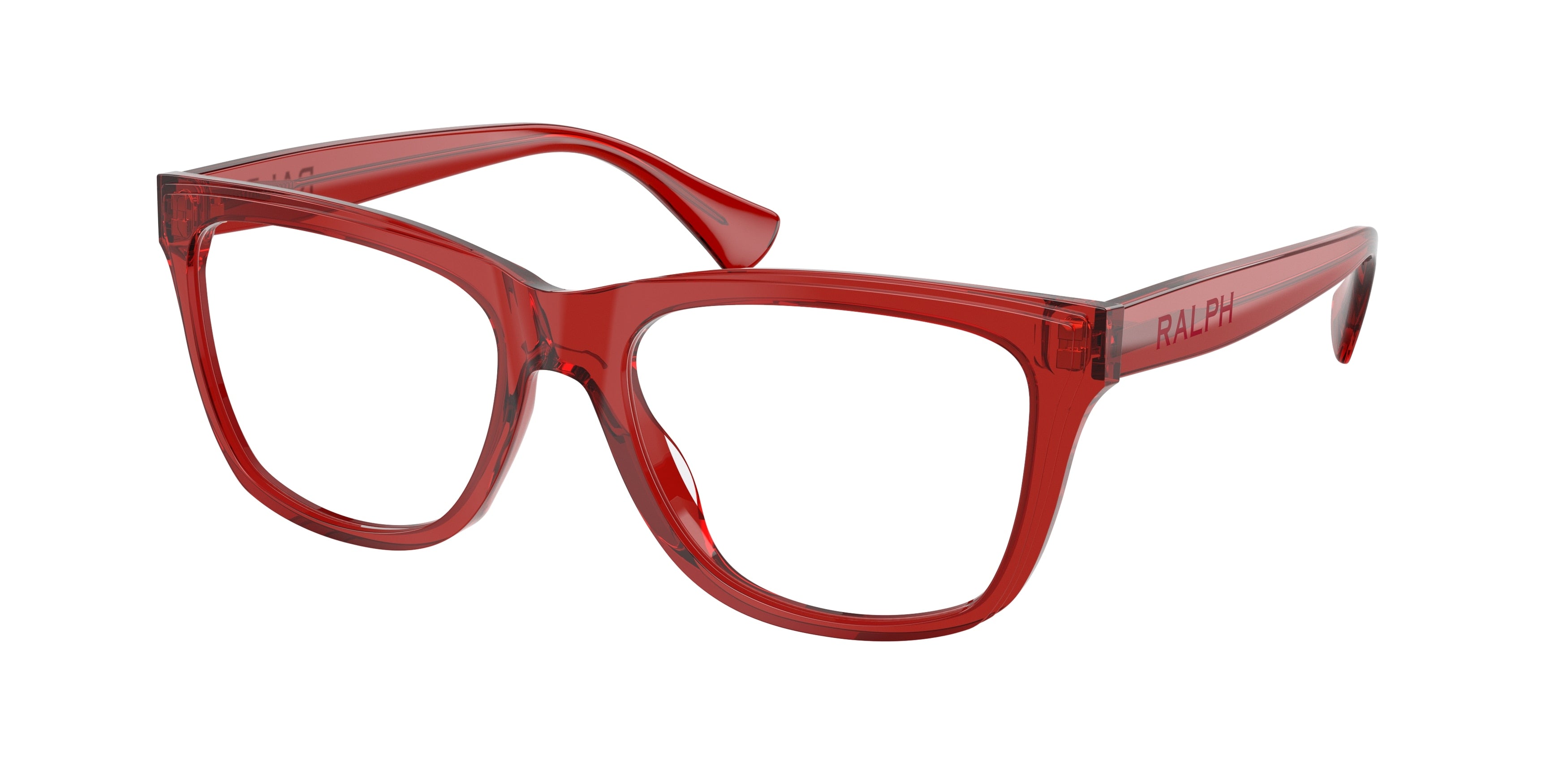 Ralph RA7170U Rectangle Eyeglasses  6210-Shiny Transparent Burgundy 55-145-17 - Color Map Violet