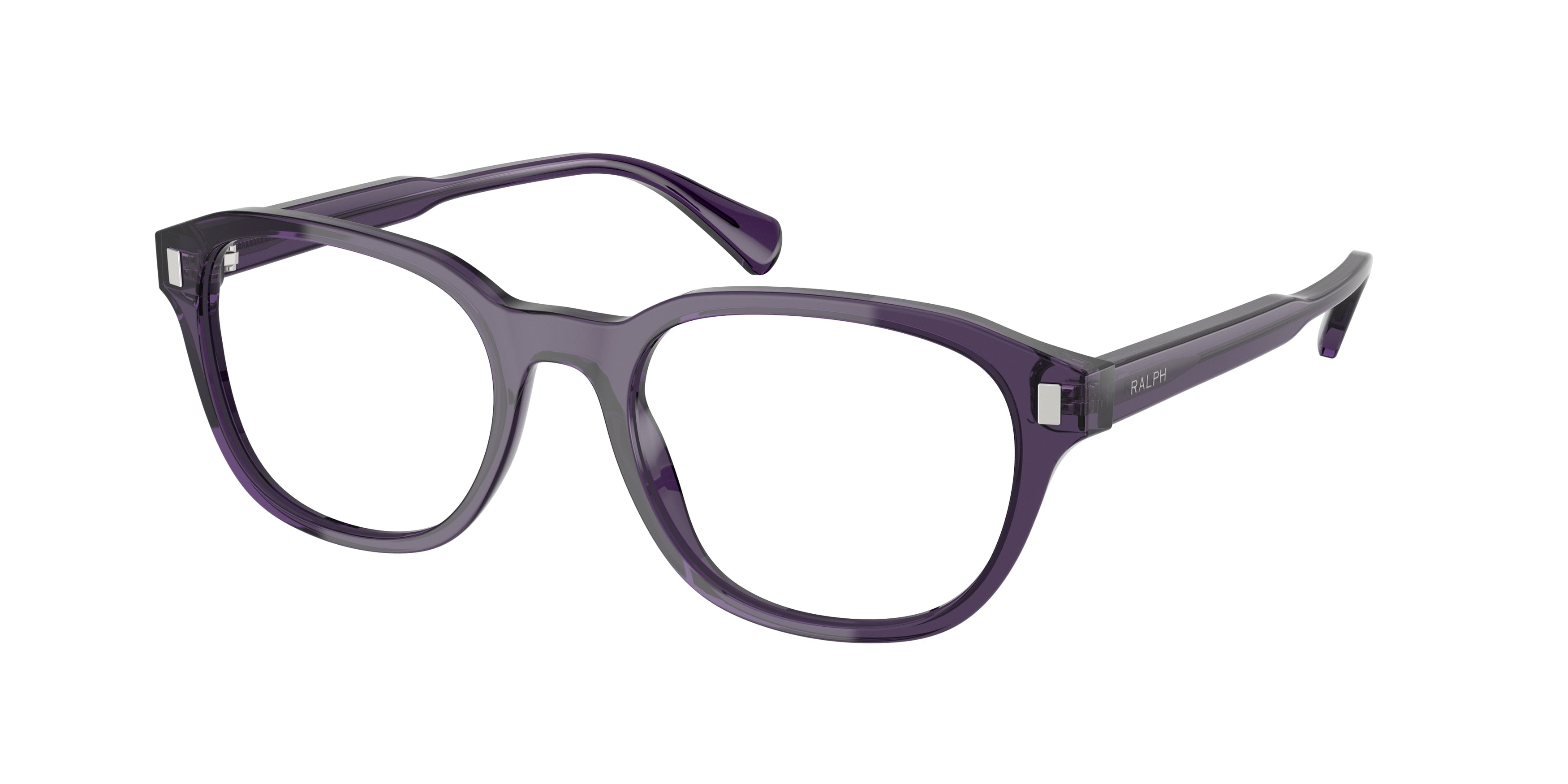 Ralph RA7172U Irregular Eyeglasses  5575-Shiny Transparent Purple 54-145-18 - Color Map Violet