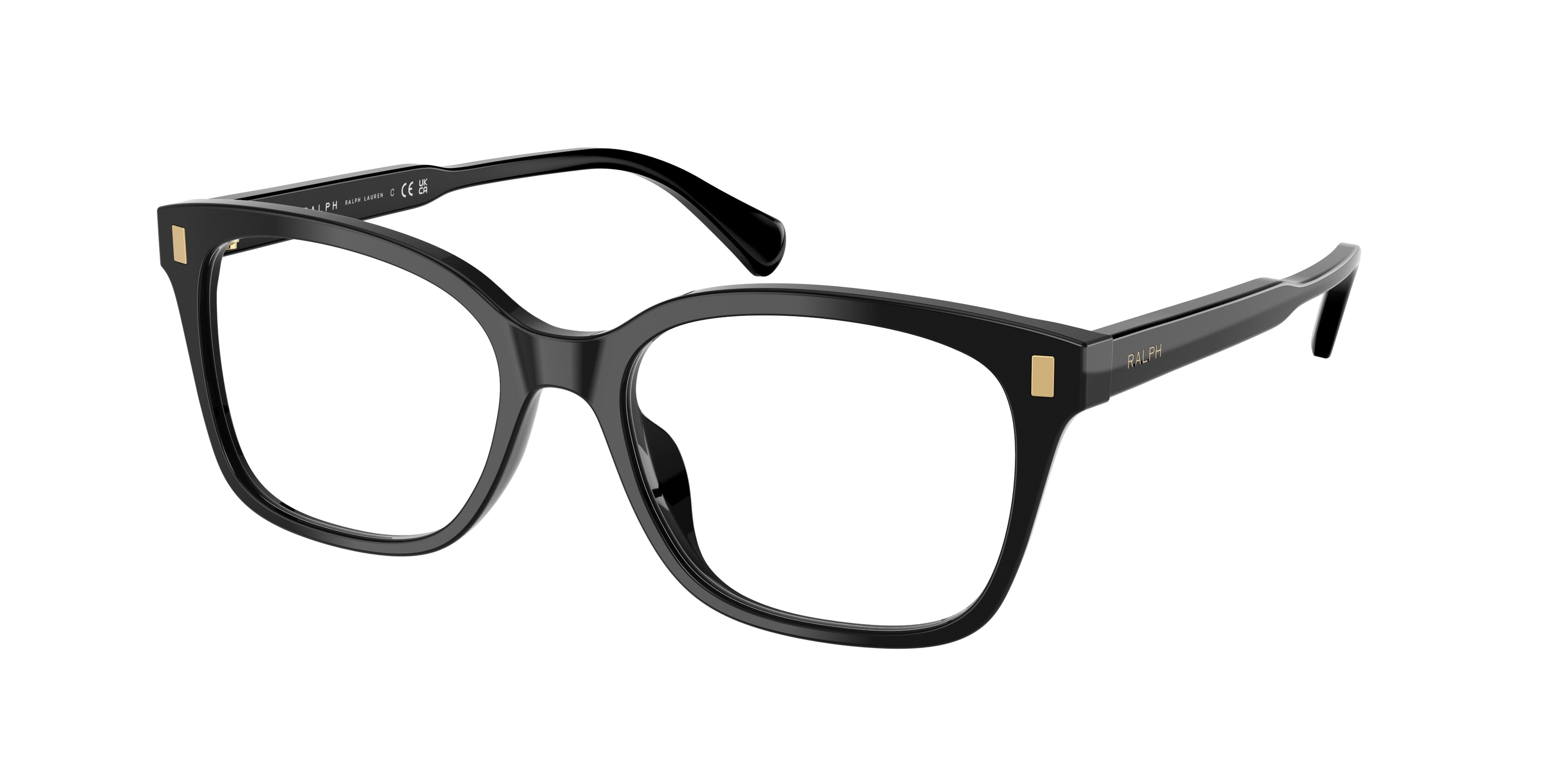 Ralph RA7174U Rectangle Eyeglasses  5001-Shiny Black 55-145-17 - Color Map Black