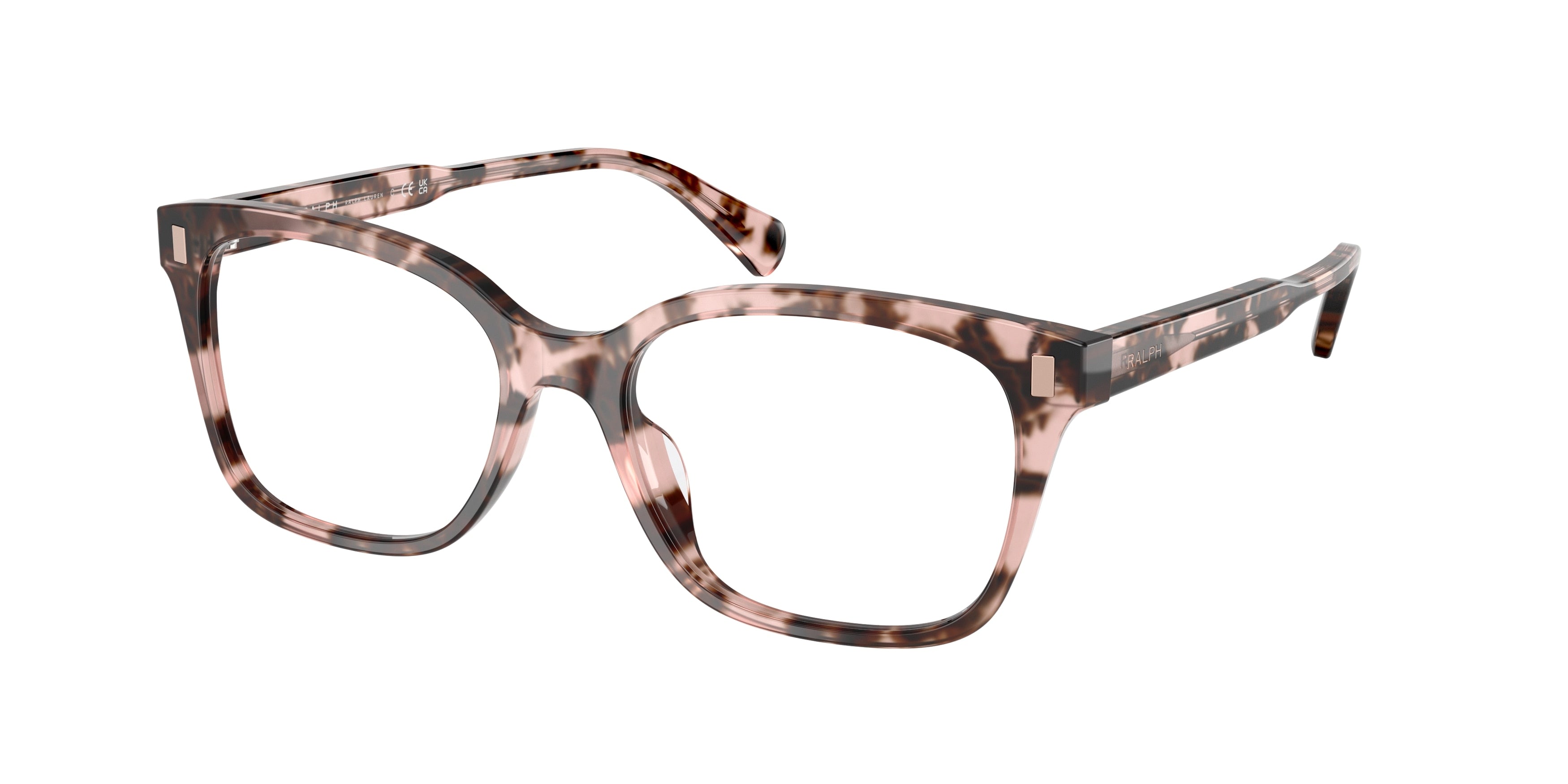 Ralph RA7174U Rectangle Eyeglasses  5575-Shiny Rose Havana 55-145-17 - Color Map Pink