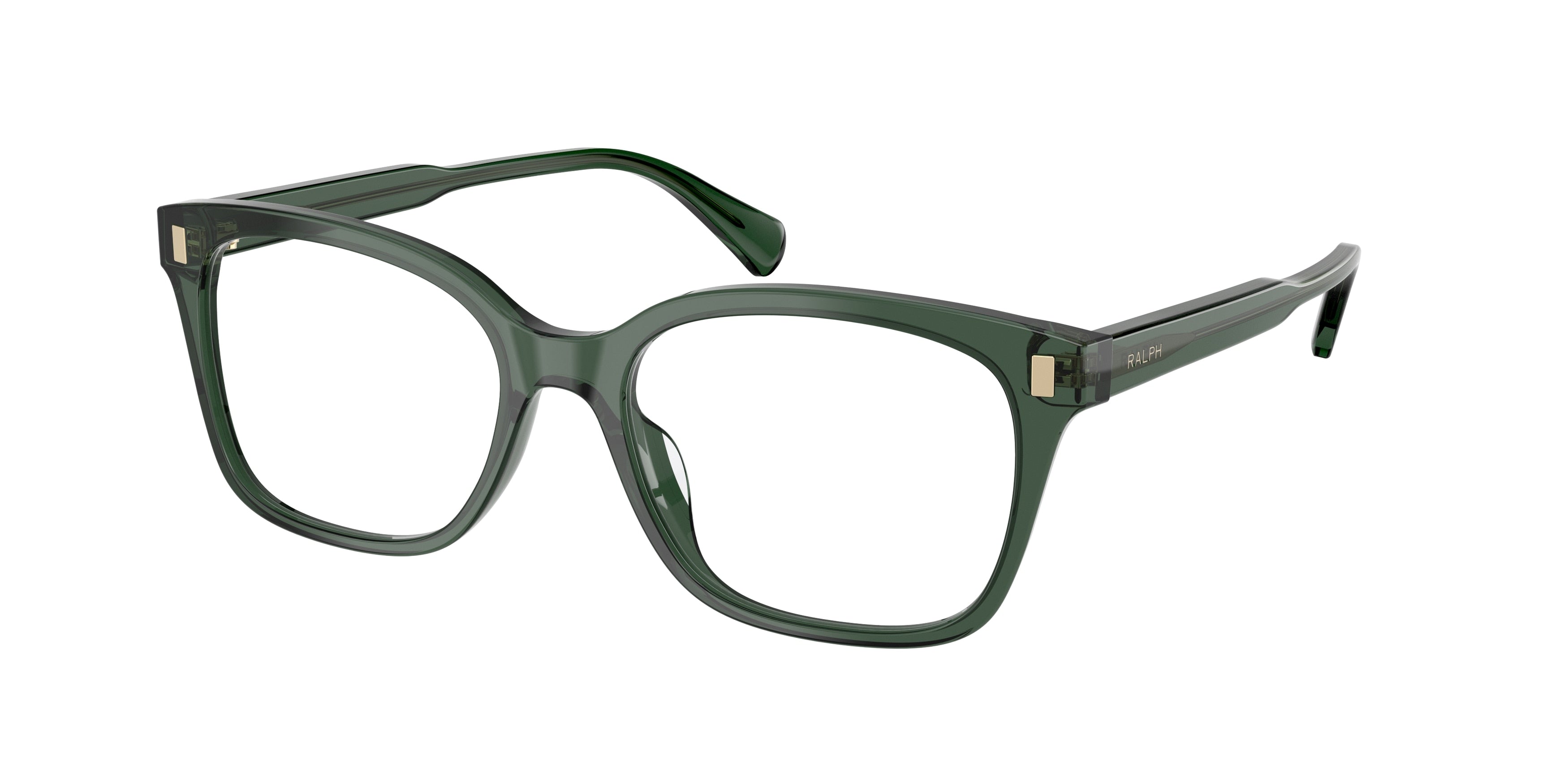 Ralph RA7174U Rectangle Eyeglasses  6206-Shiny Transparent Green 55-145-17 - Color Map Green