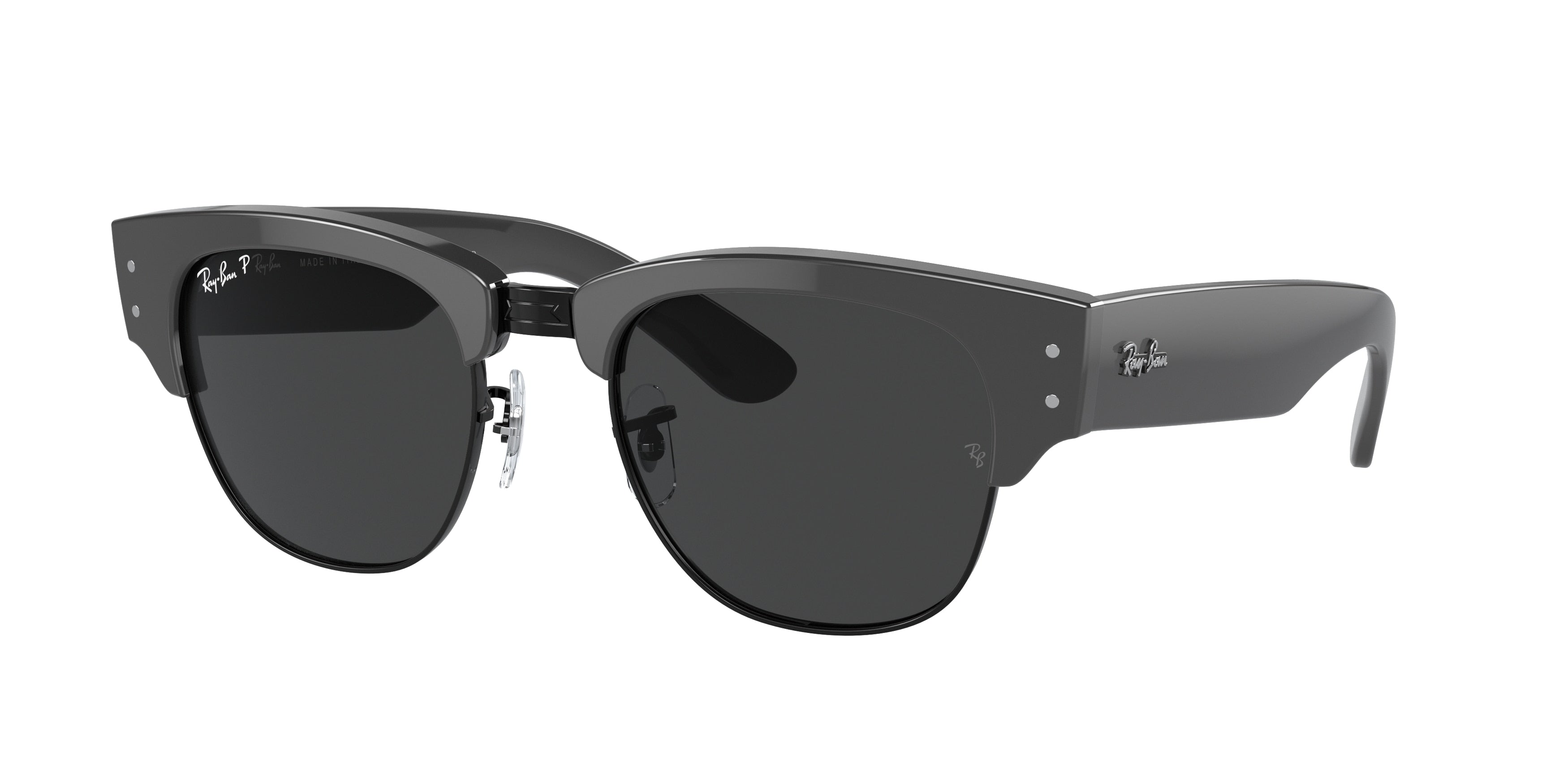 Ray-Ban MEGA CLUBMASTER RB0316S Square Sunglasses  136748-Grey On Black 53-145-21 - Color Map Grey