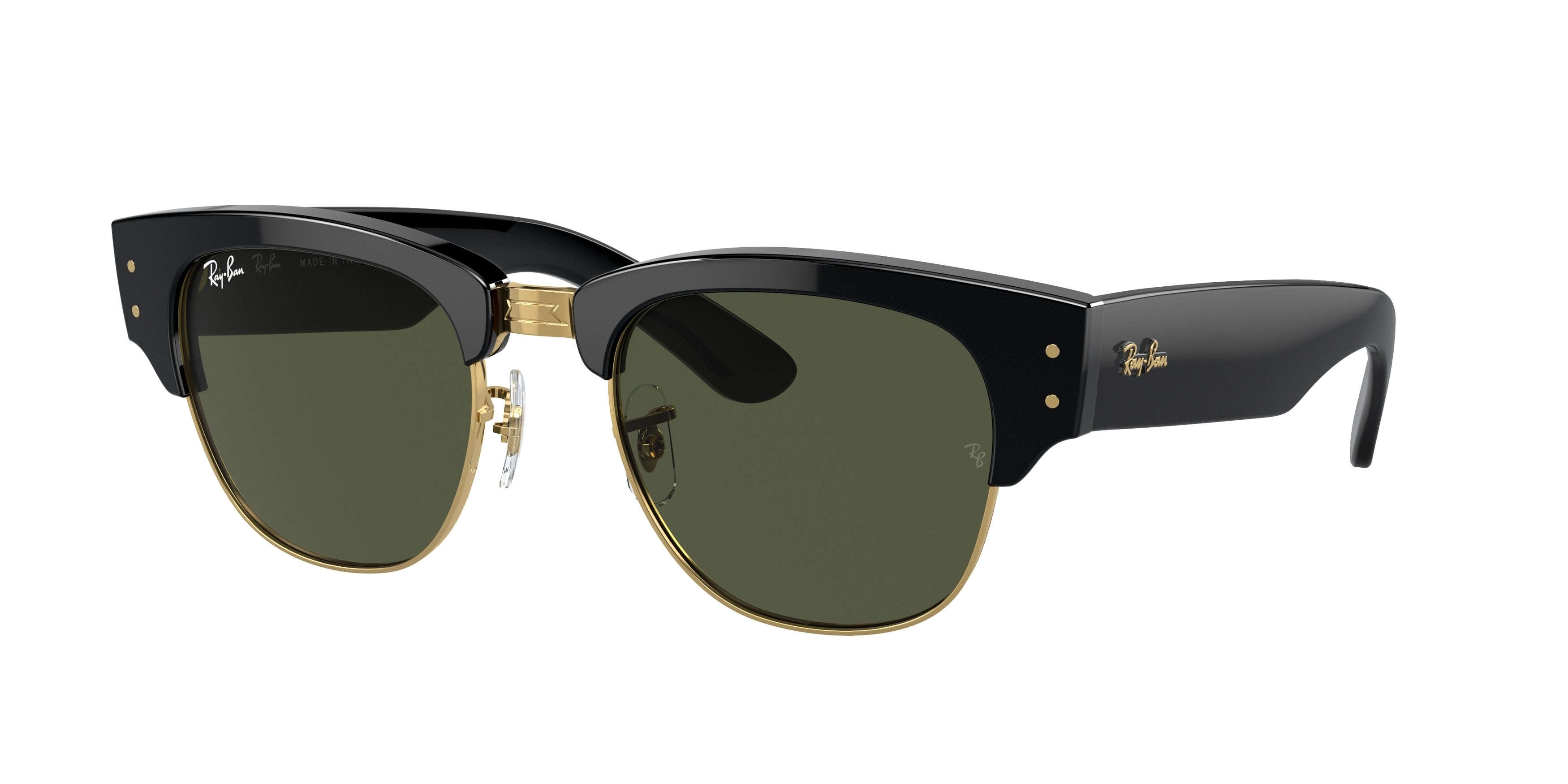 Ray-Ban MEGA CLUBMASTER RB0316S Square Sunglasses  901/31-Black On Gold 53-145-21 - Color Map Black