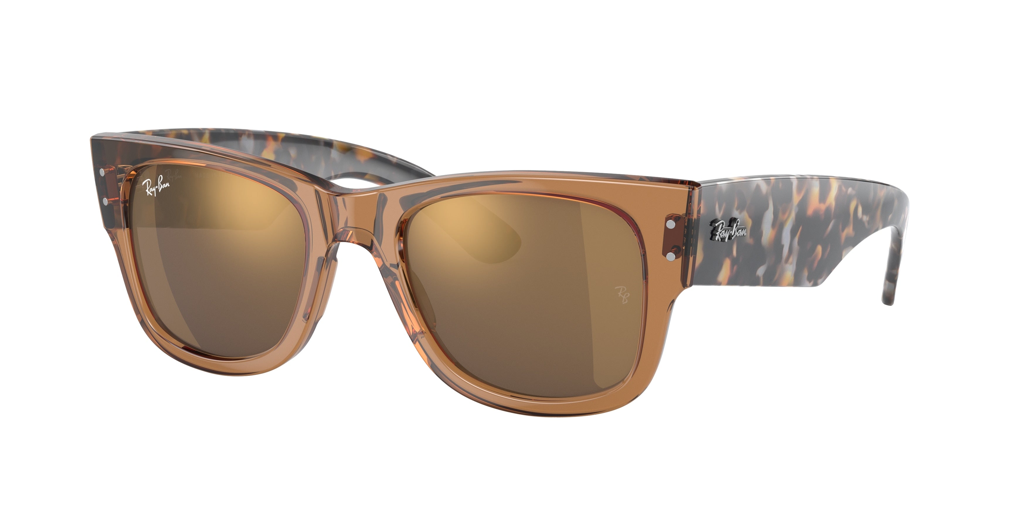 Ray-Ban MEGA WAYFARER RB0840S Square Sunglasses  663693-Transparent Brown 51-145-21 - Color Map Brown