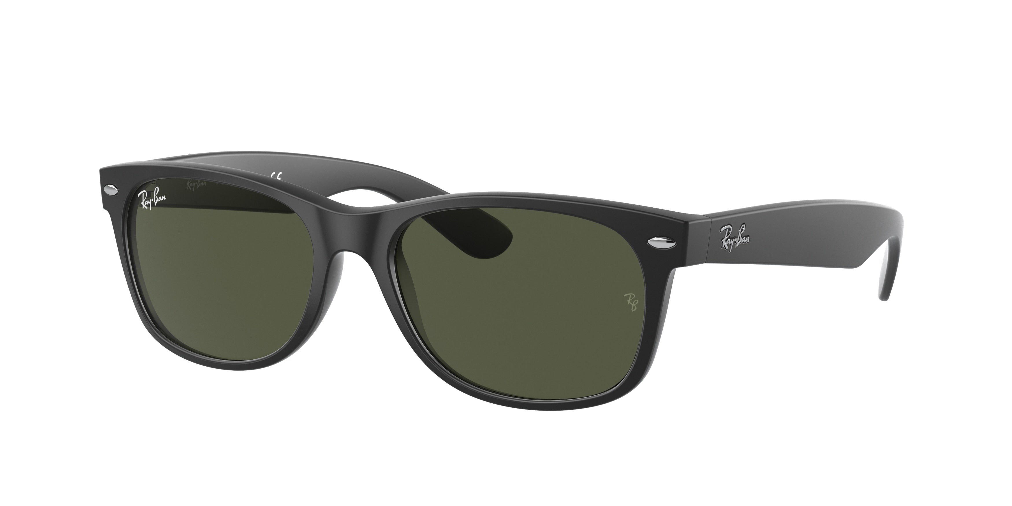 Ray-Ban NEW WAYFARER RB2132 Square Sunglasses  622-Rubber Black 58-145-18 - Color Map Black