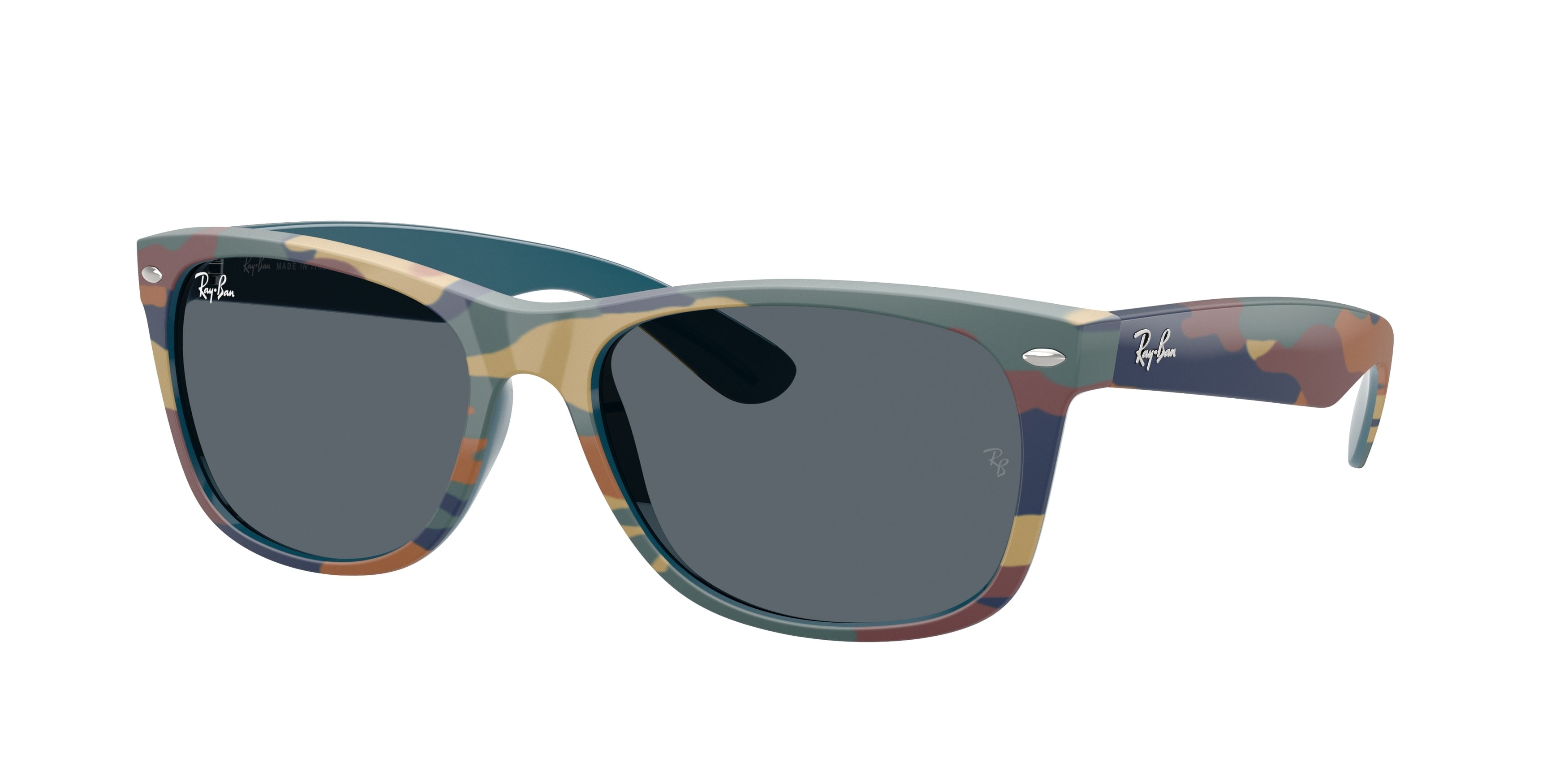Ray-Ban NEW WAYFARER RB2132 Square Sunglasses  6824R5-Blue & Blue Camuflage 55-145-18 - Color Map Blue