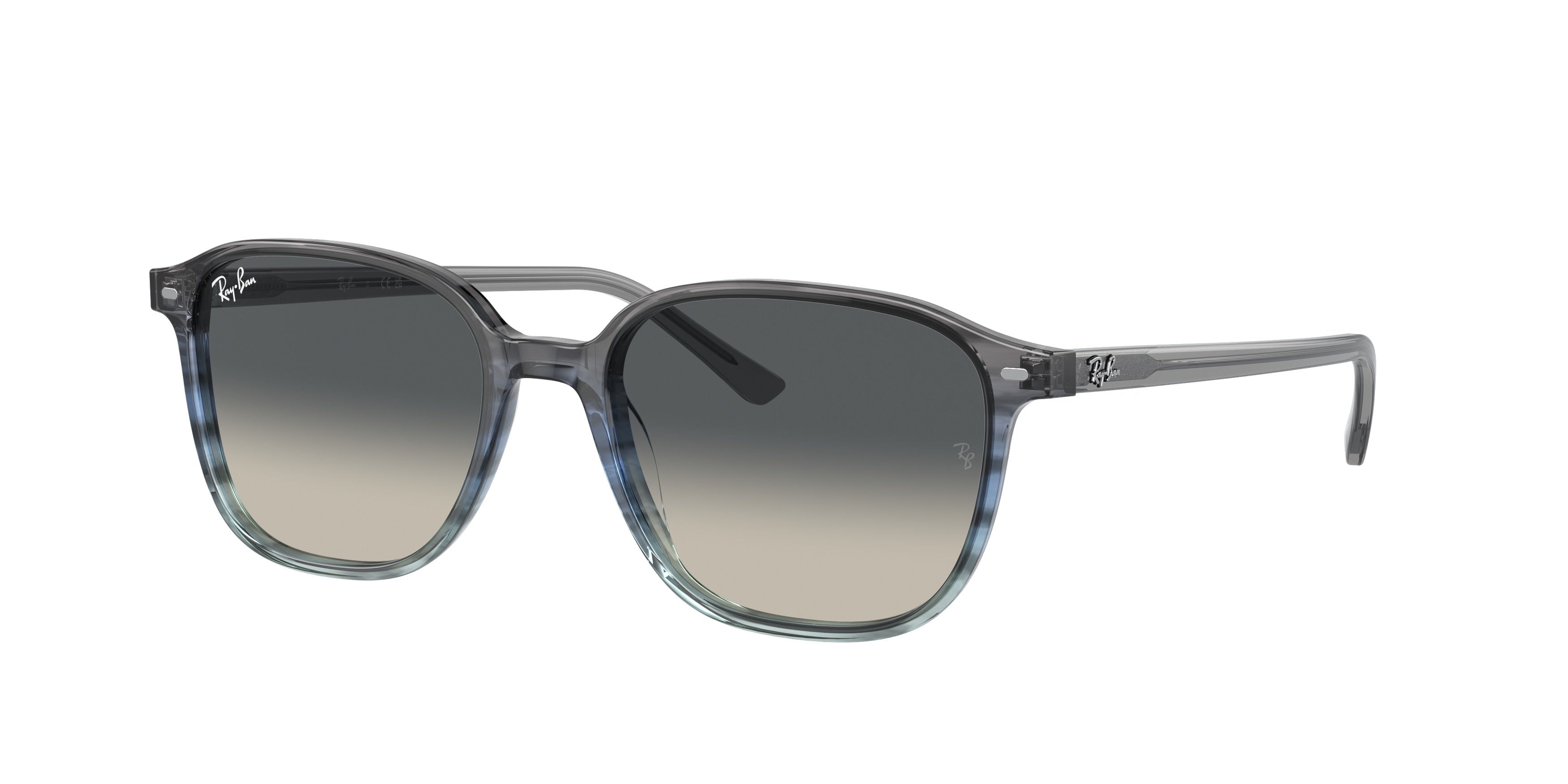 Ray-Ban LEONARD RB2193 Square Sunglasses  138171-Striped Grey & Blue 53-145-18 - Color Map Blue