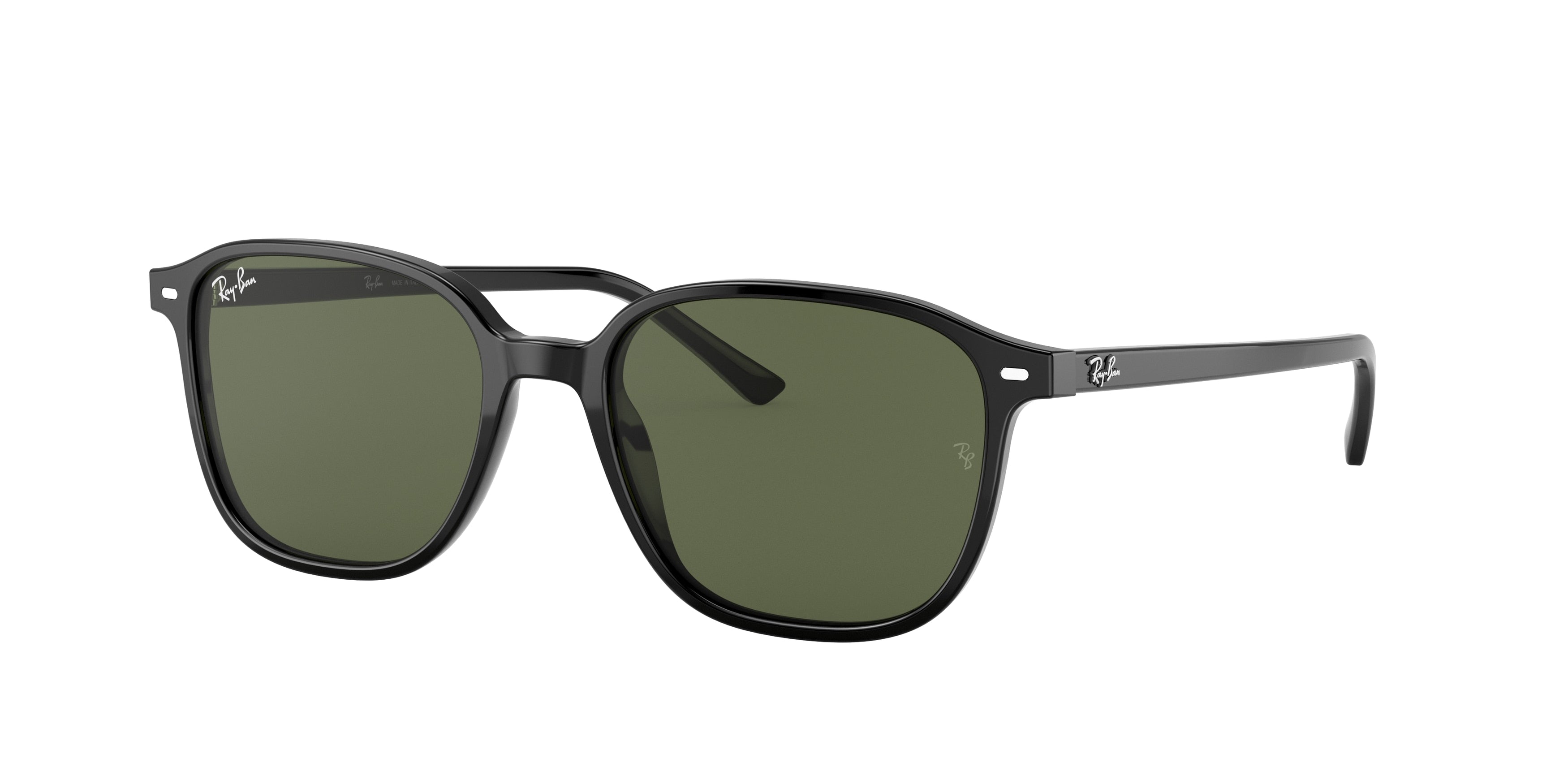 Ray-Ban LEONARD RB2193 Square Sunglasses  901/31-Black 53-145-18 - Color Map Black