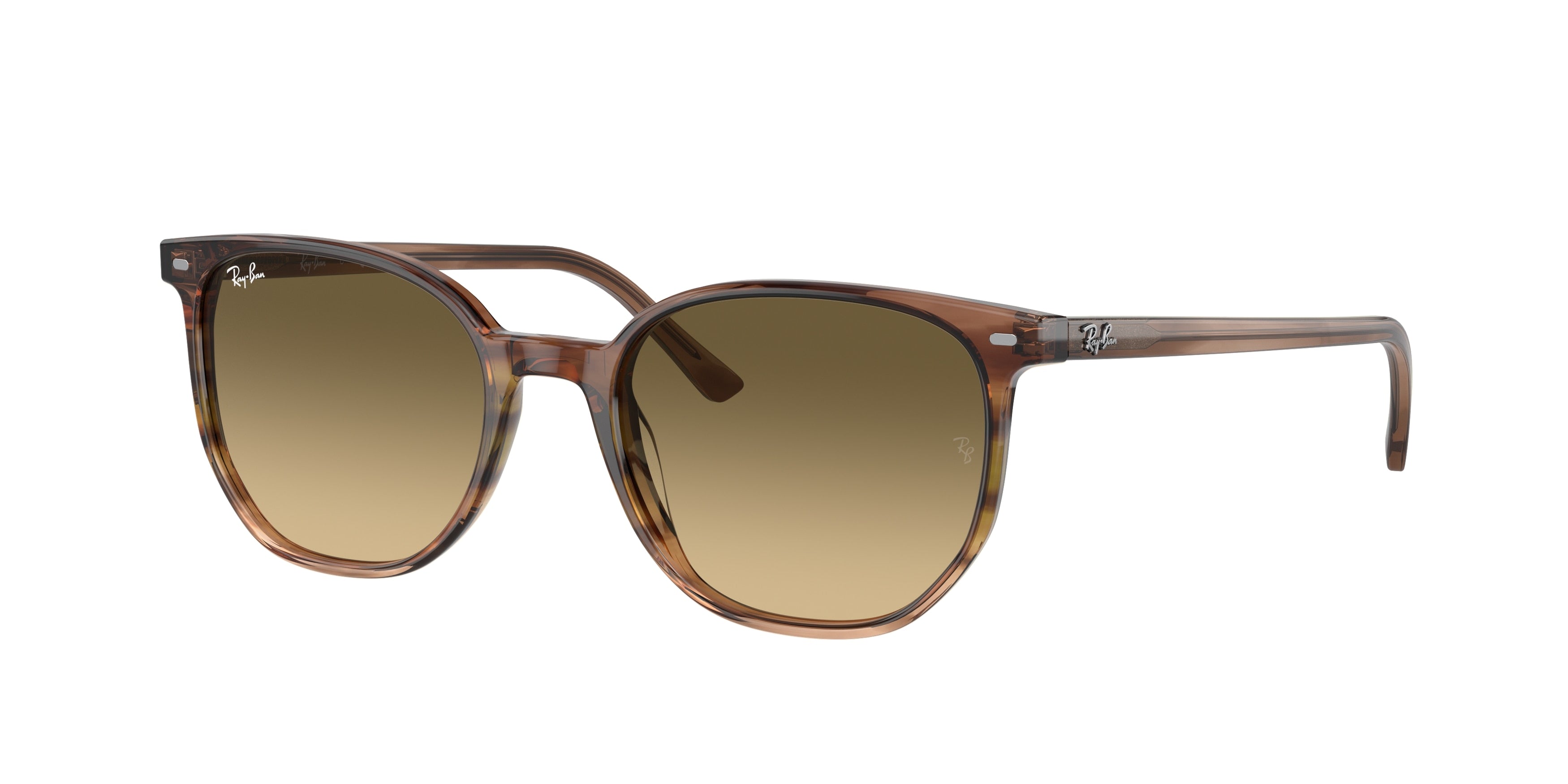 Ray-Ban ELLIOT RB2197 Square Sunglasses  13920A-Striped Brown & Green 52-145-19 - Color Map Brown