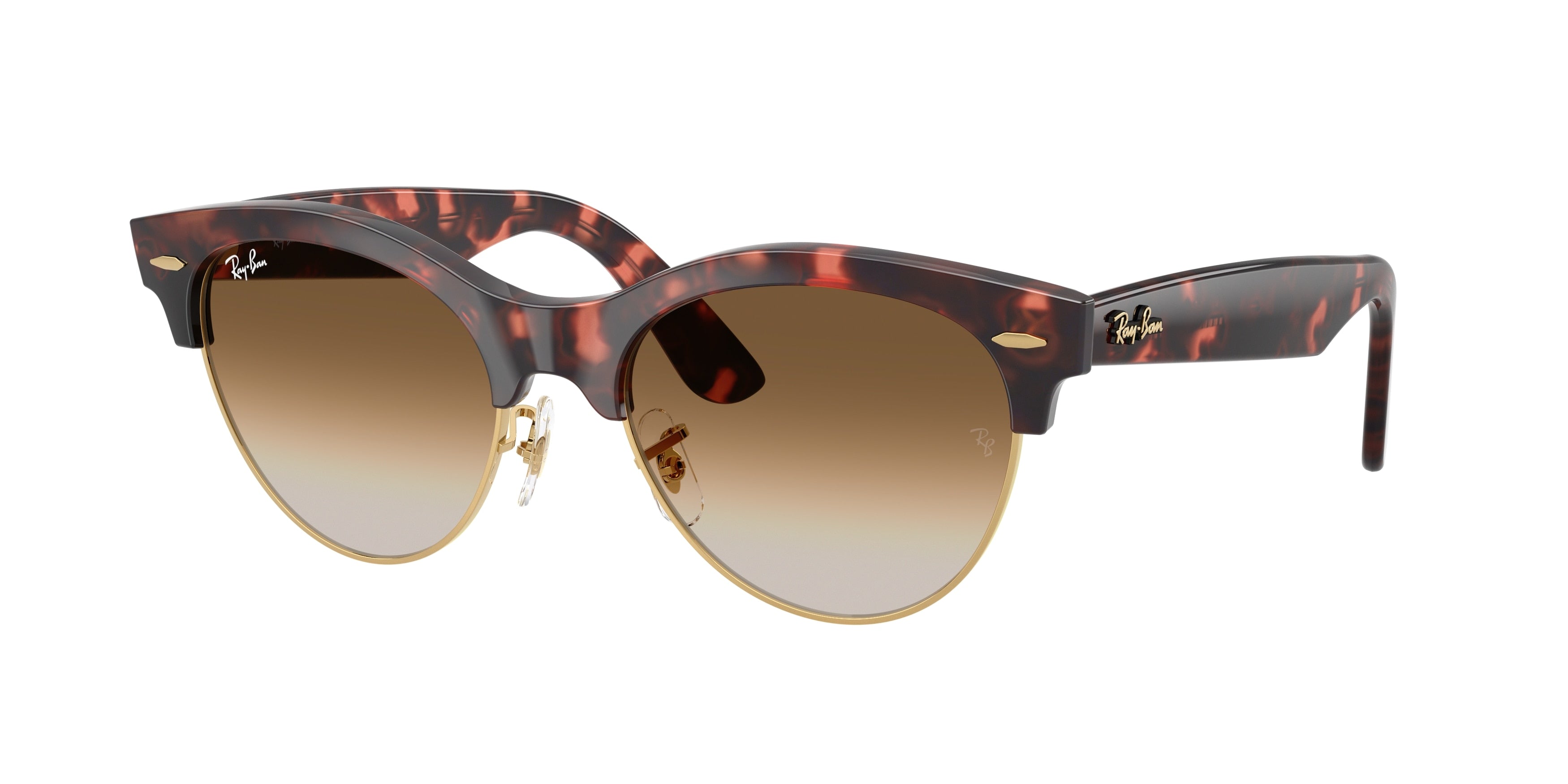Ray-Ban CLUBMASTER WAY RB2341 Square Sunglasses  143251-Pink Tortoise On Gold 54-150-19 - Color Map Havana