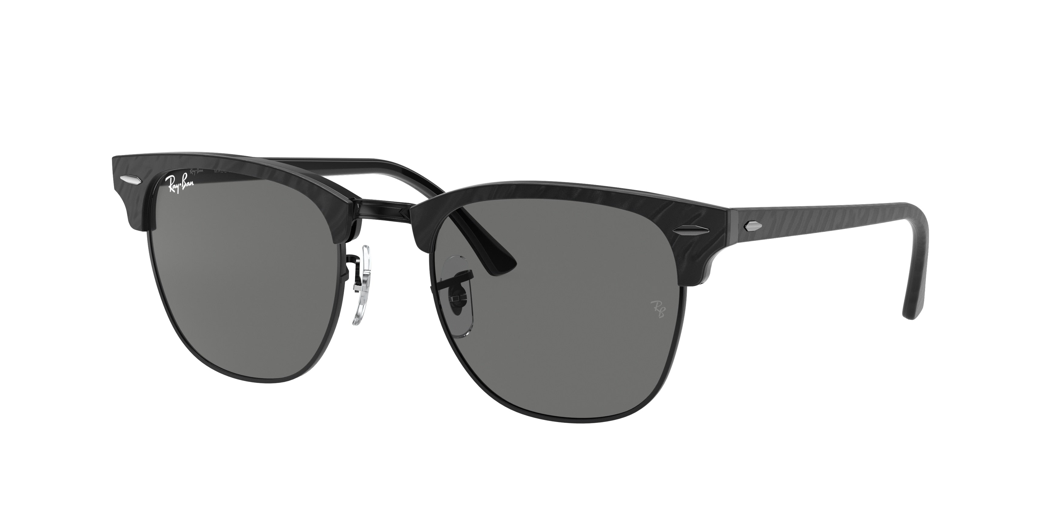 Ray-Ban CLUBMASTER RB3016 Square Sunglasses  1305B1-Black 51-145-21 - Color Map Black